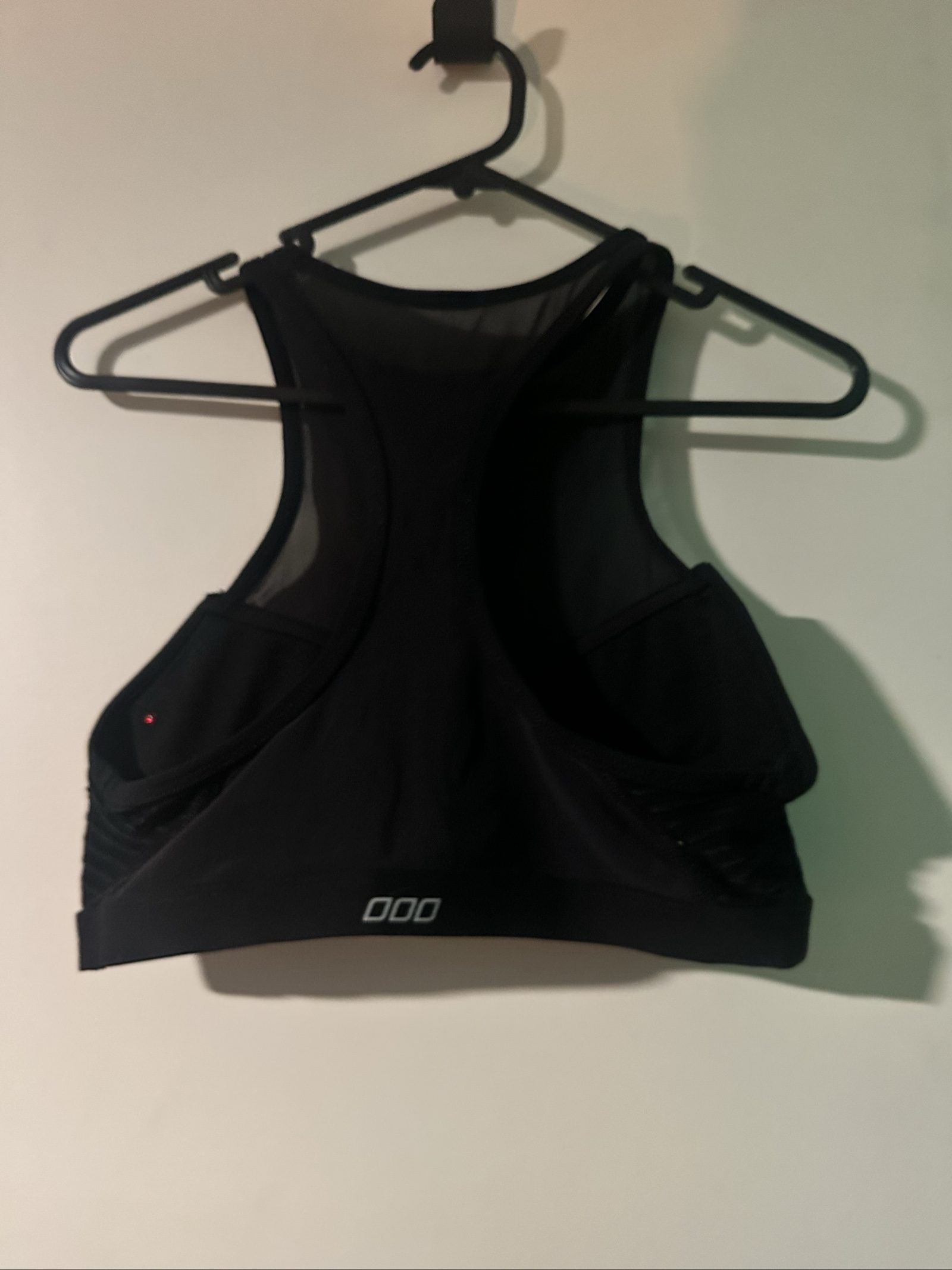 Black Women's Sports Bra with Mesh Panel Medium image 3