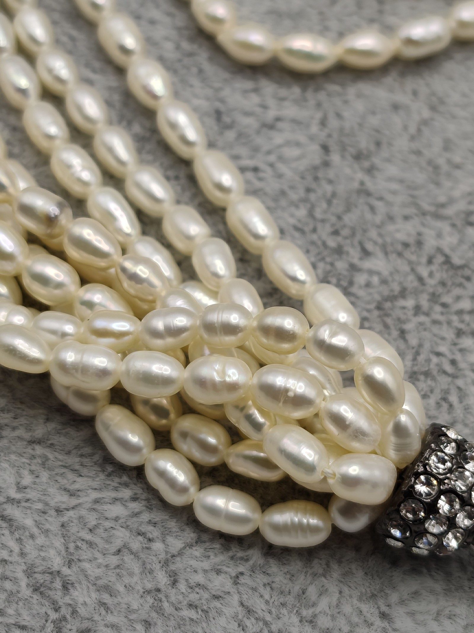 Paul Stuart Women's White Multi-Strand Faux Pearl Necklace with Crystal Accents image 7