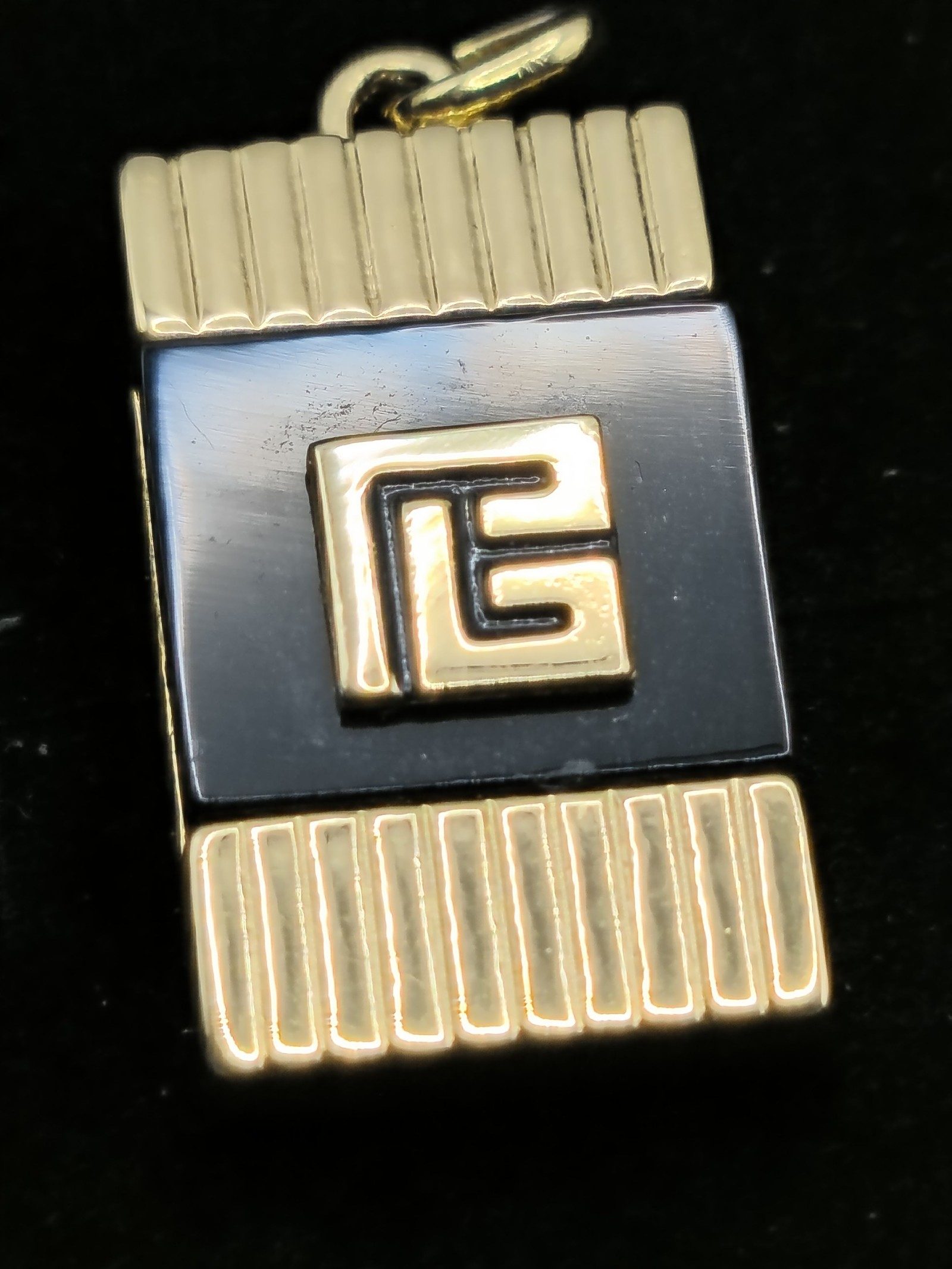 Balmain Paris Gold & Black Pendant Charm Unisex image 3