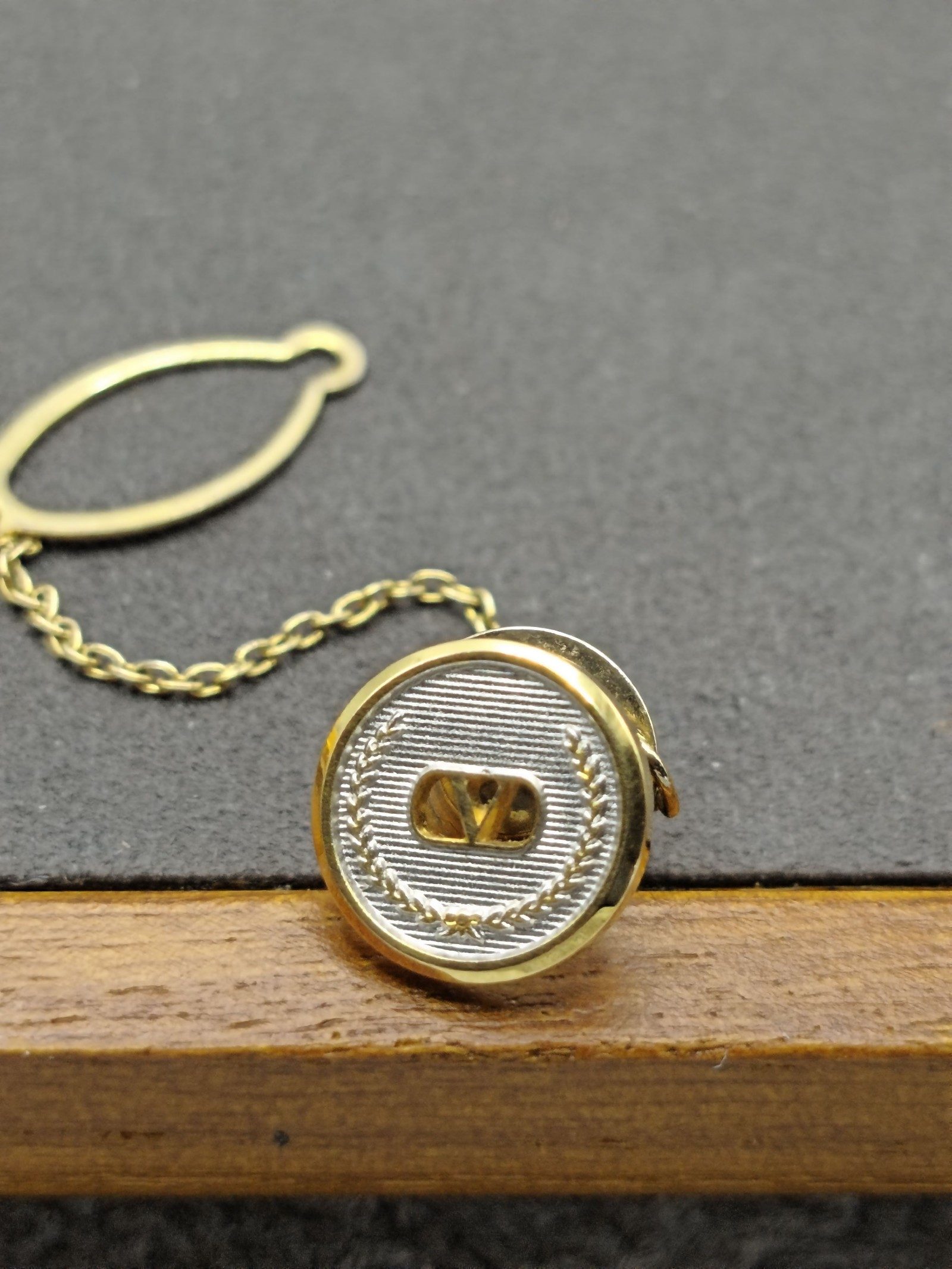 Valentino Gold & Silver Metal Tie Clip Chain Men image 3