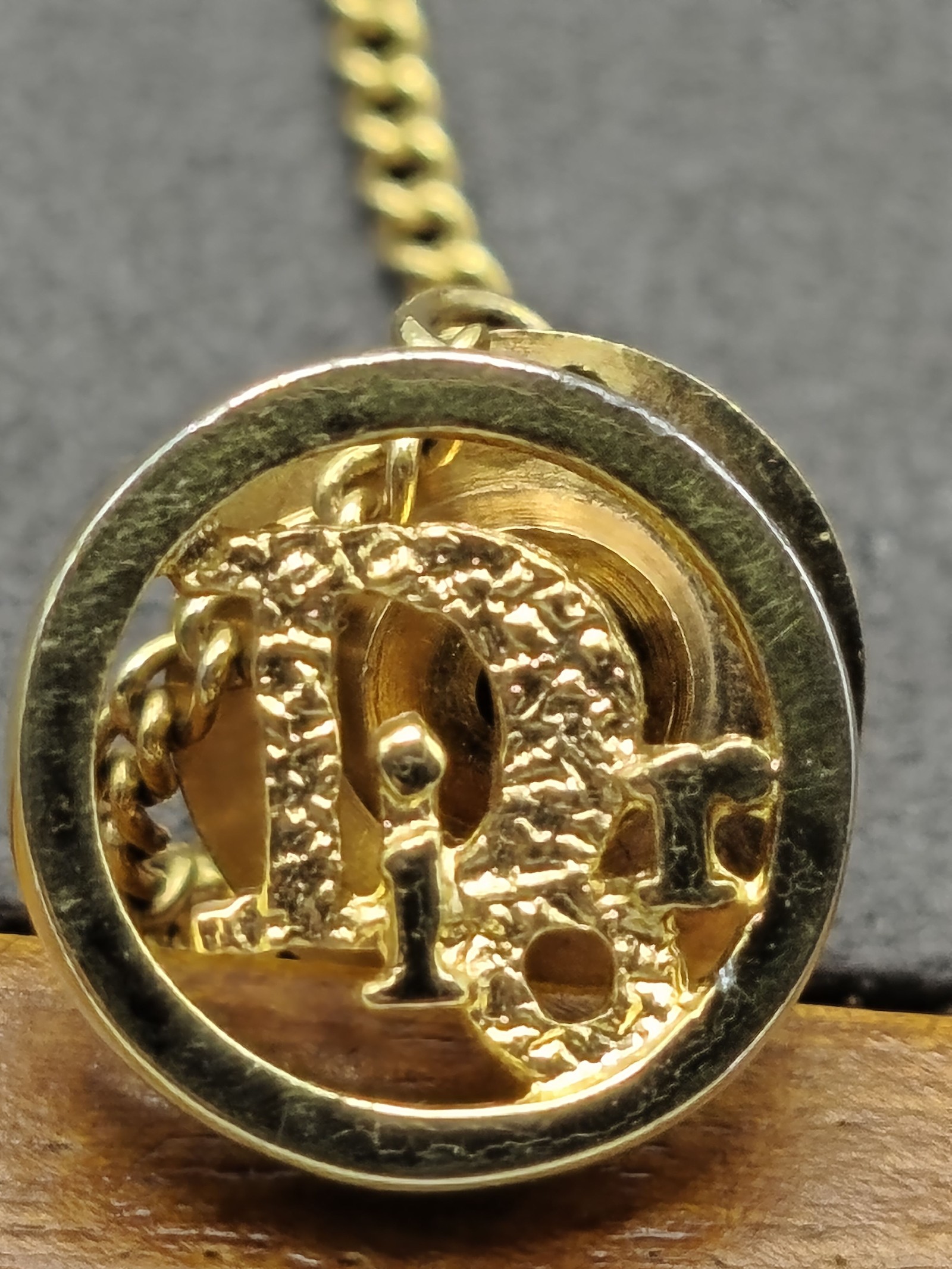 Dior Gold-Tone Men's Tie Tack Pin with Chain image 4
