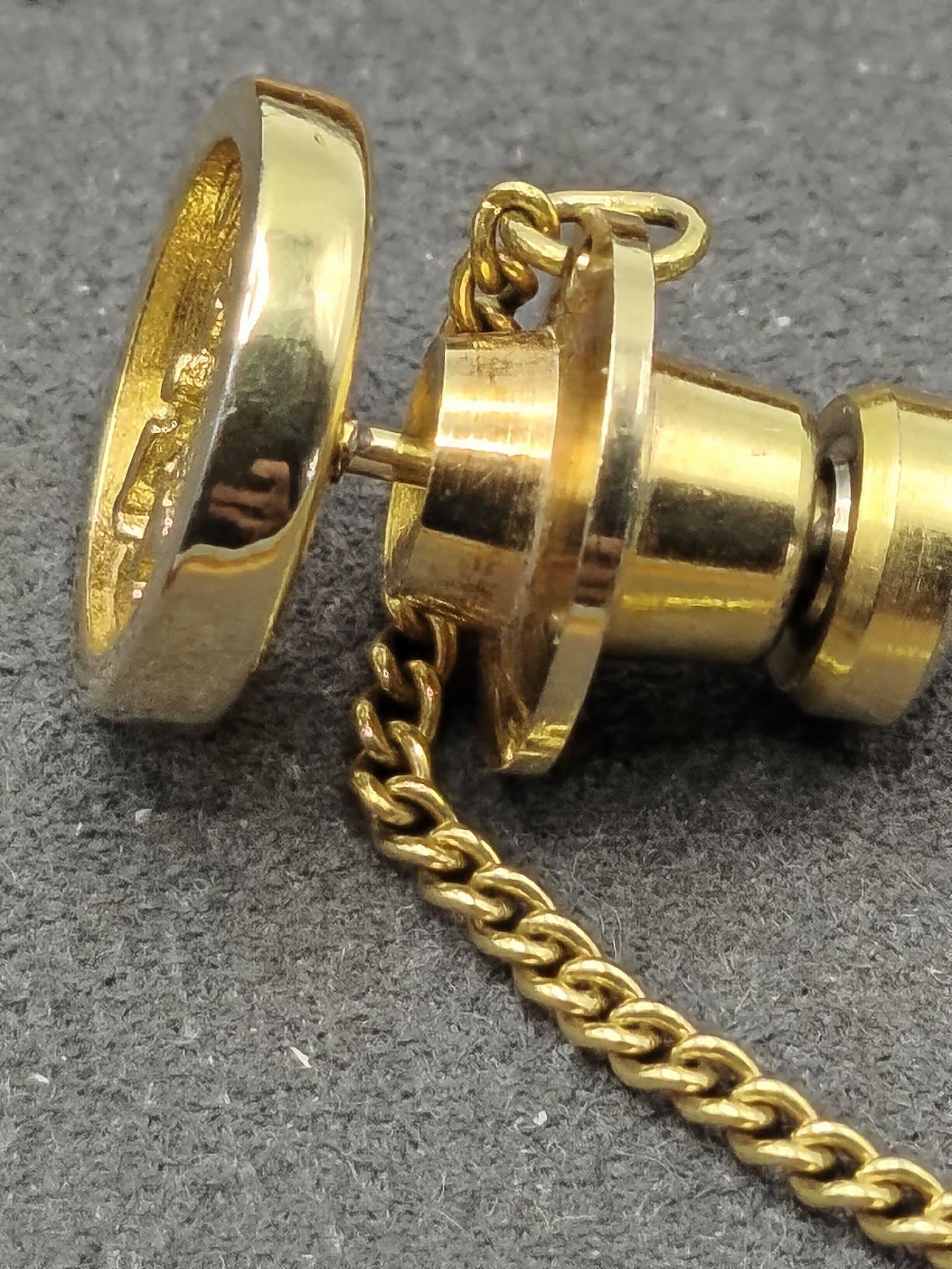 Dior Gold-Tone Men's Tie Tack Pin with Chain image 5