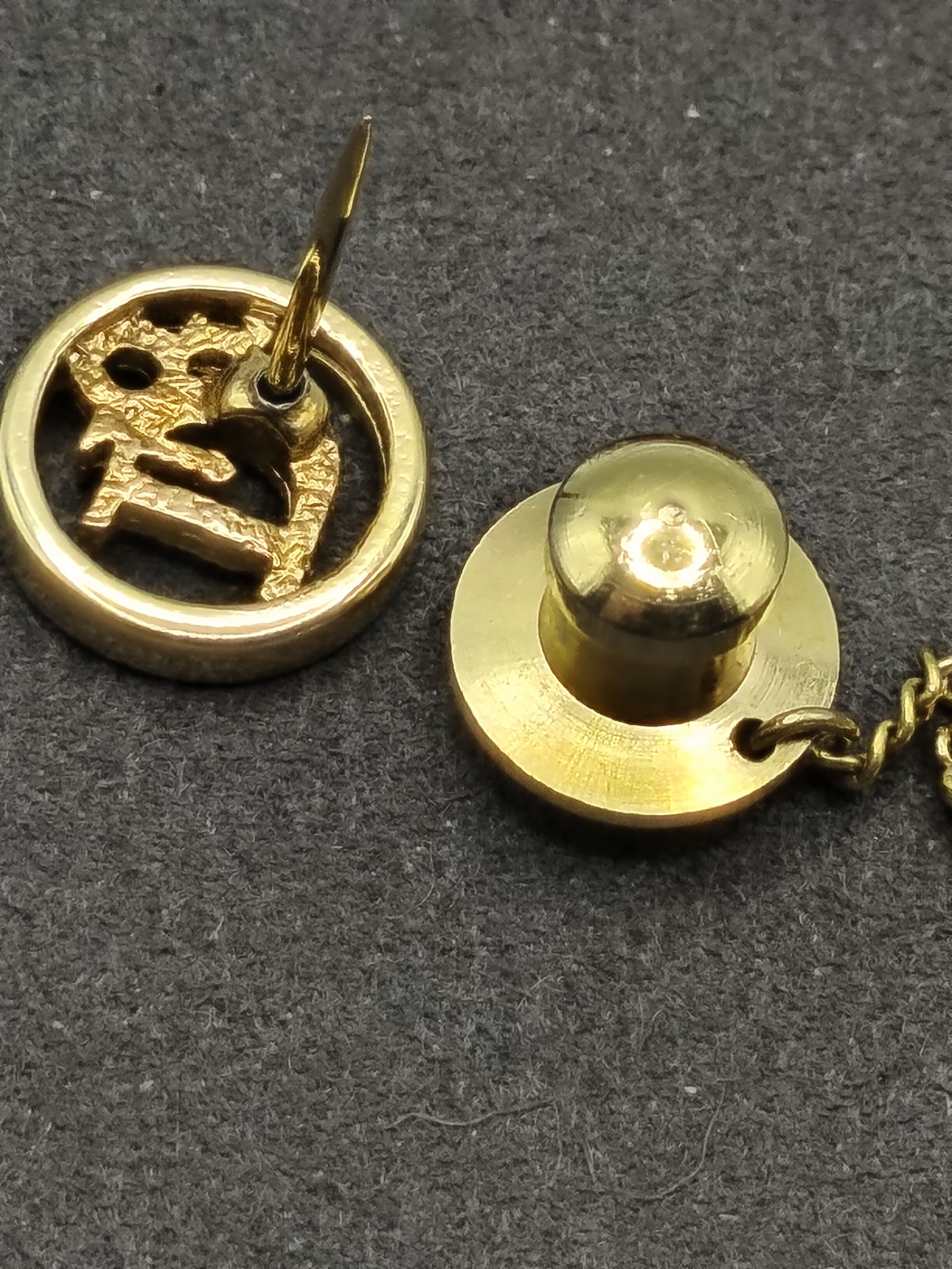 Dior Gold-Tone Men's Tie Tack Pin with Chain image 7