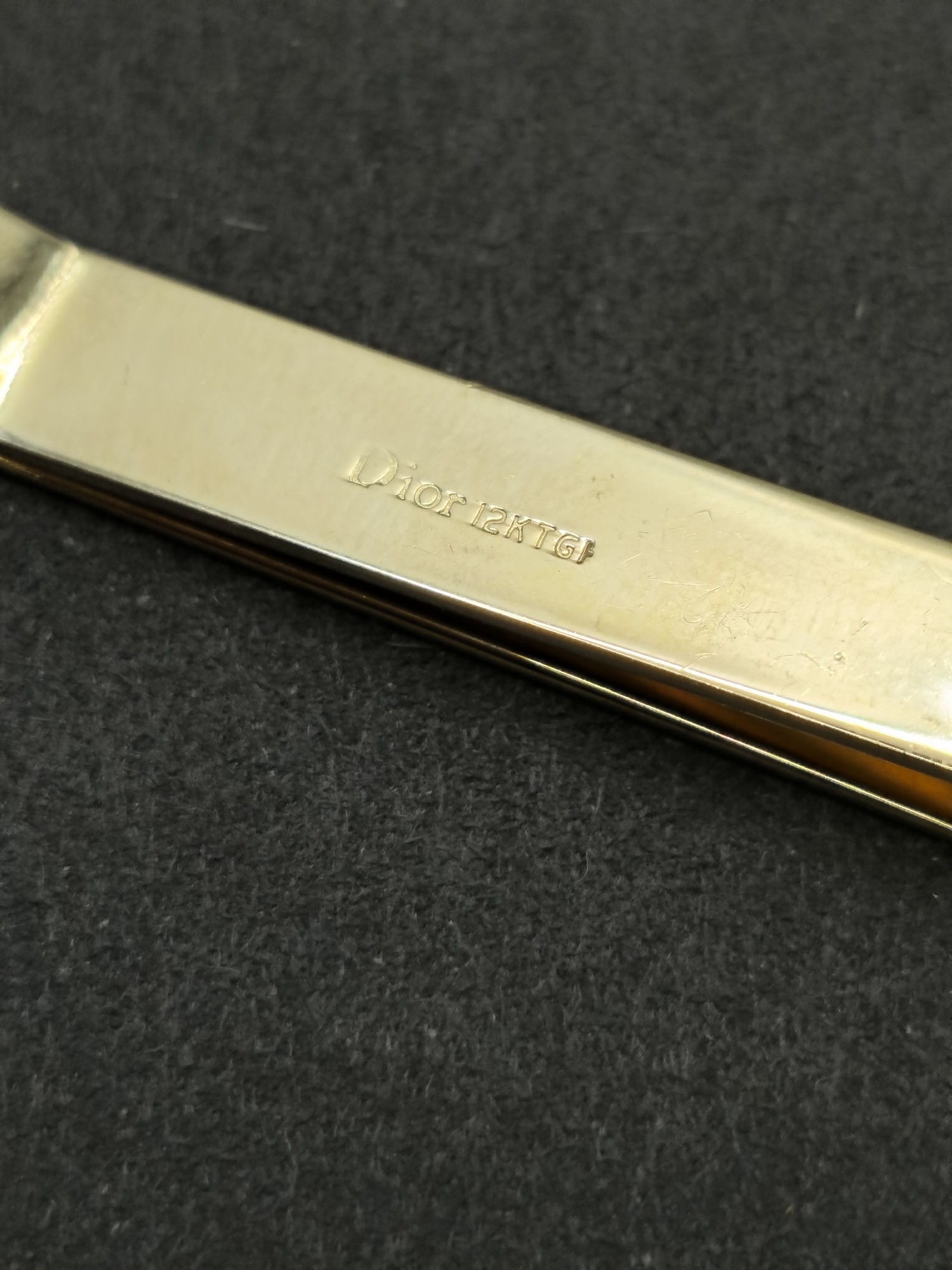 Dior Gold Tone 12KT GF Men's Tie Clip Other Size image 4