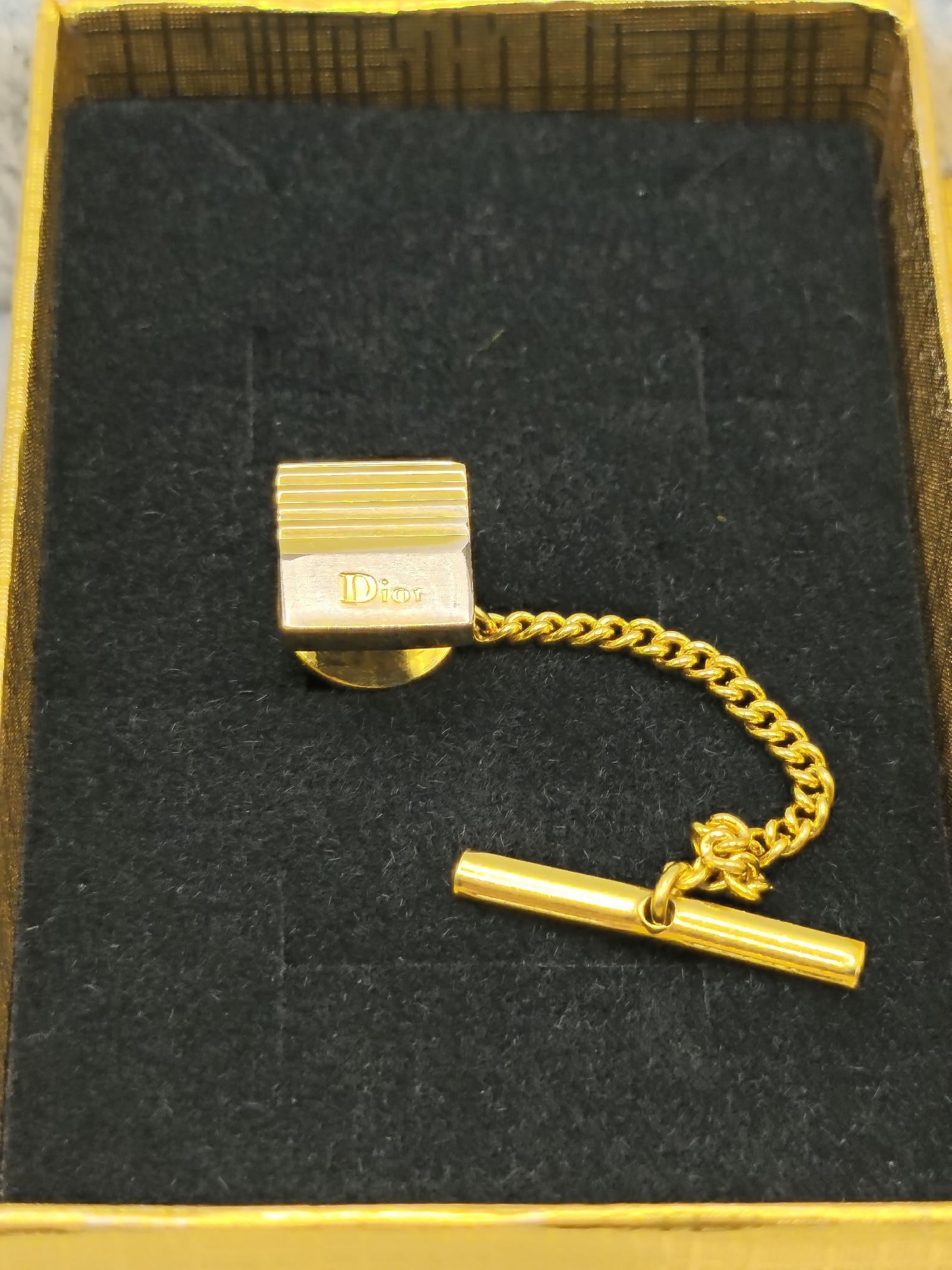Dior Gold-Tone Metal Tie Clip Chain Men's image 2
