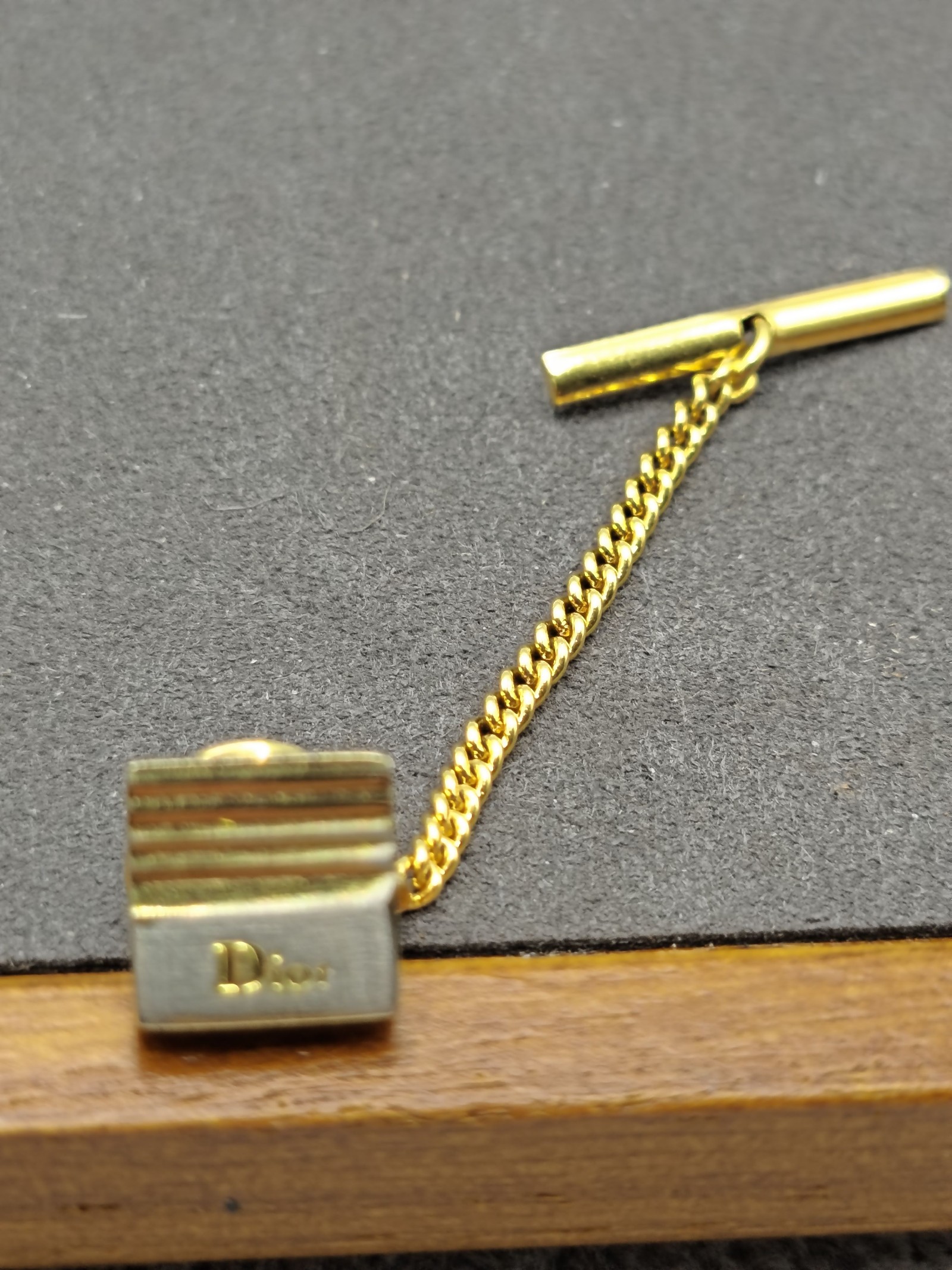 Dior Gold-Tone Metal Tie Clip Chain Men's image 3