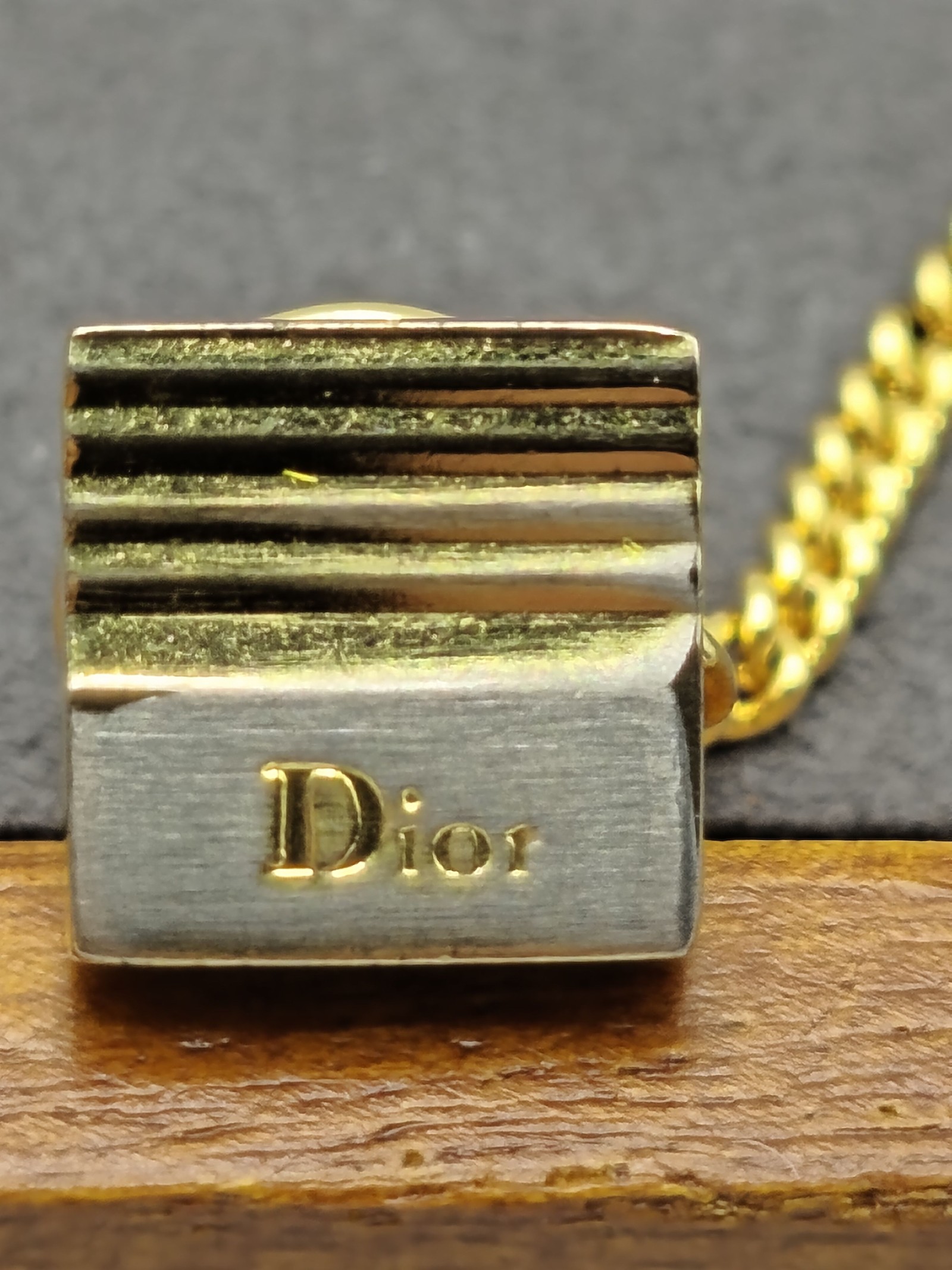 Dior Gold-Tone Metal Tie Clip Chain Men's image 4