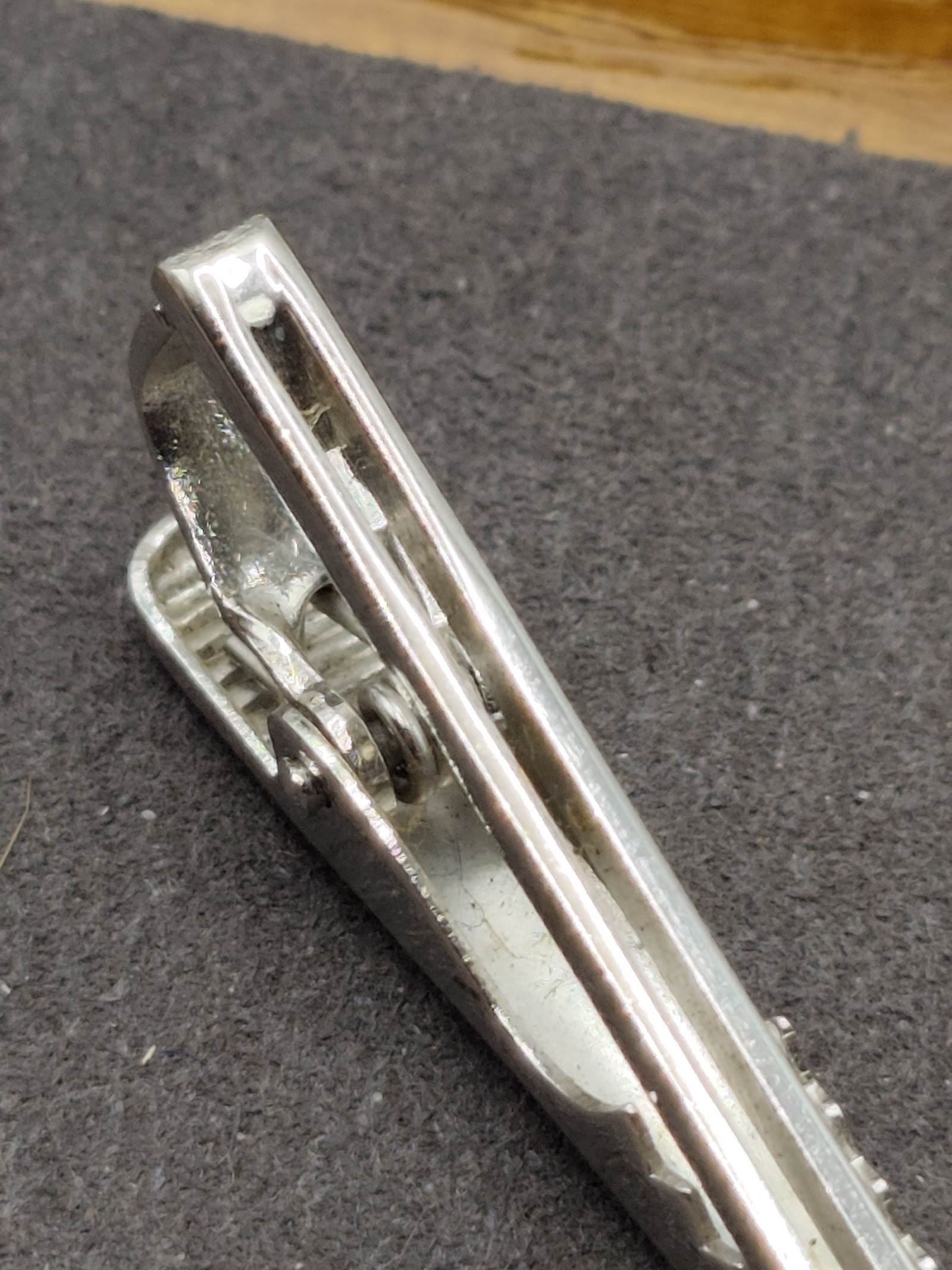 Silver Tone Purple Stone Men's Tie Clip Other image 5