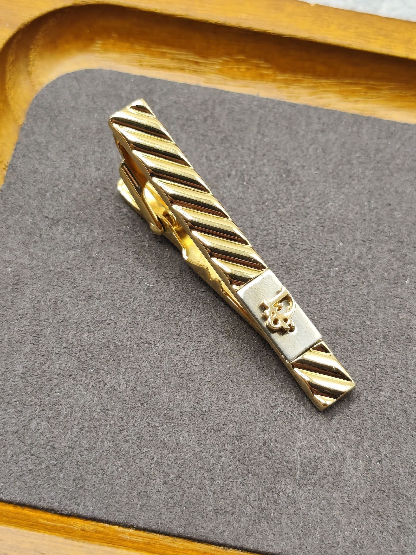 Christian Dior Gold Tone Logo Tie Clip Germany Other Men's image 6