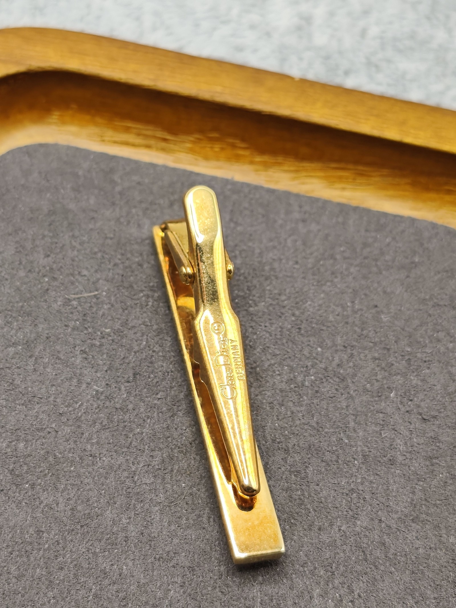 Christian Dior Gold Tone Logo Tie Clip Germany Other Men's image 8
