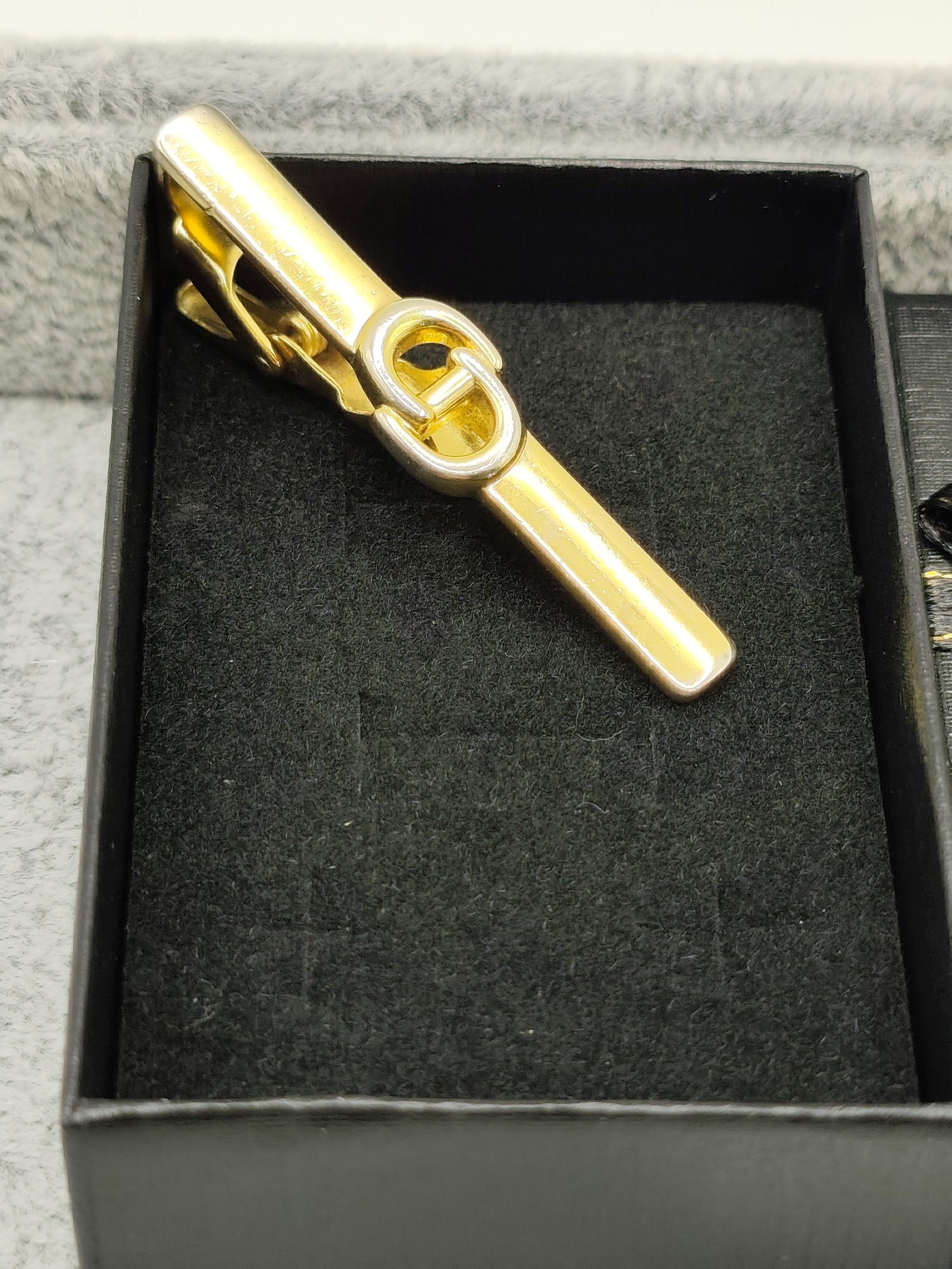 Christian Dior Men's Gold Tone CD Logo Tie Clip Other image 2