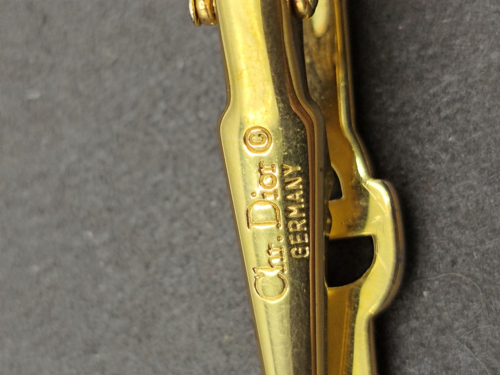 Christian Dior Men's Gold Tone CD Logo Tie Clip Other image 3