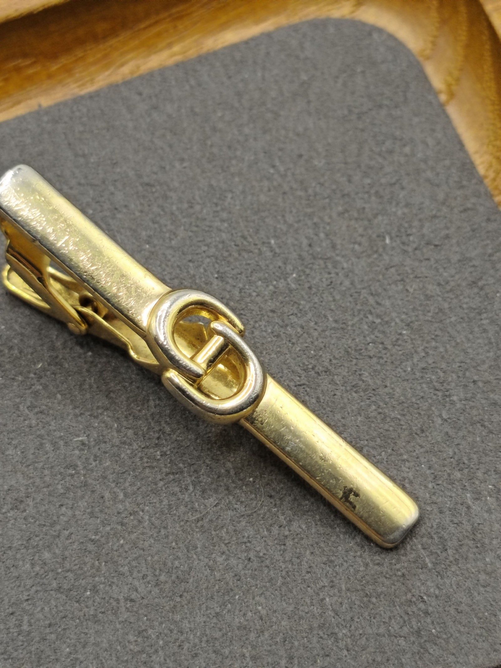 Christian Dior Men's Gold Tone CD Logo Tie Clip Other image 4