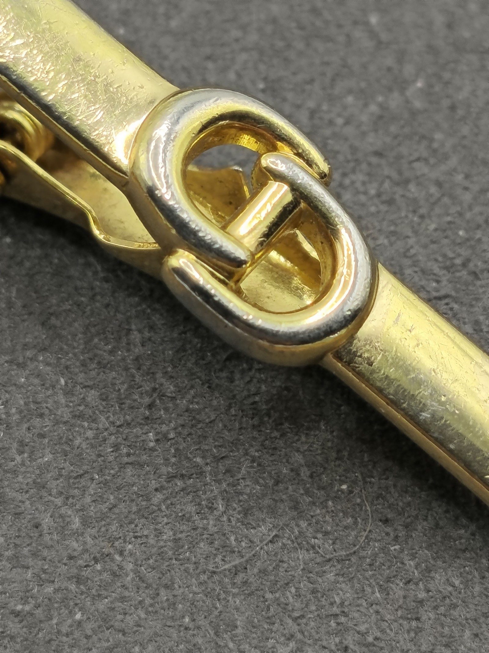 Christian Dior Men's Gold Tone CD Logo Tie Clip Other image 6