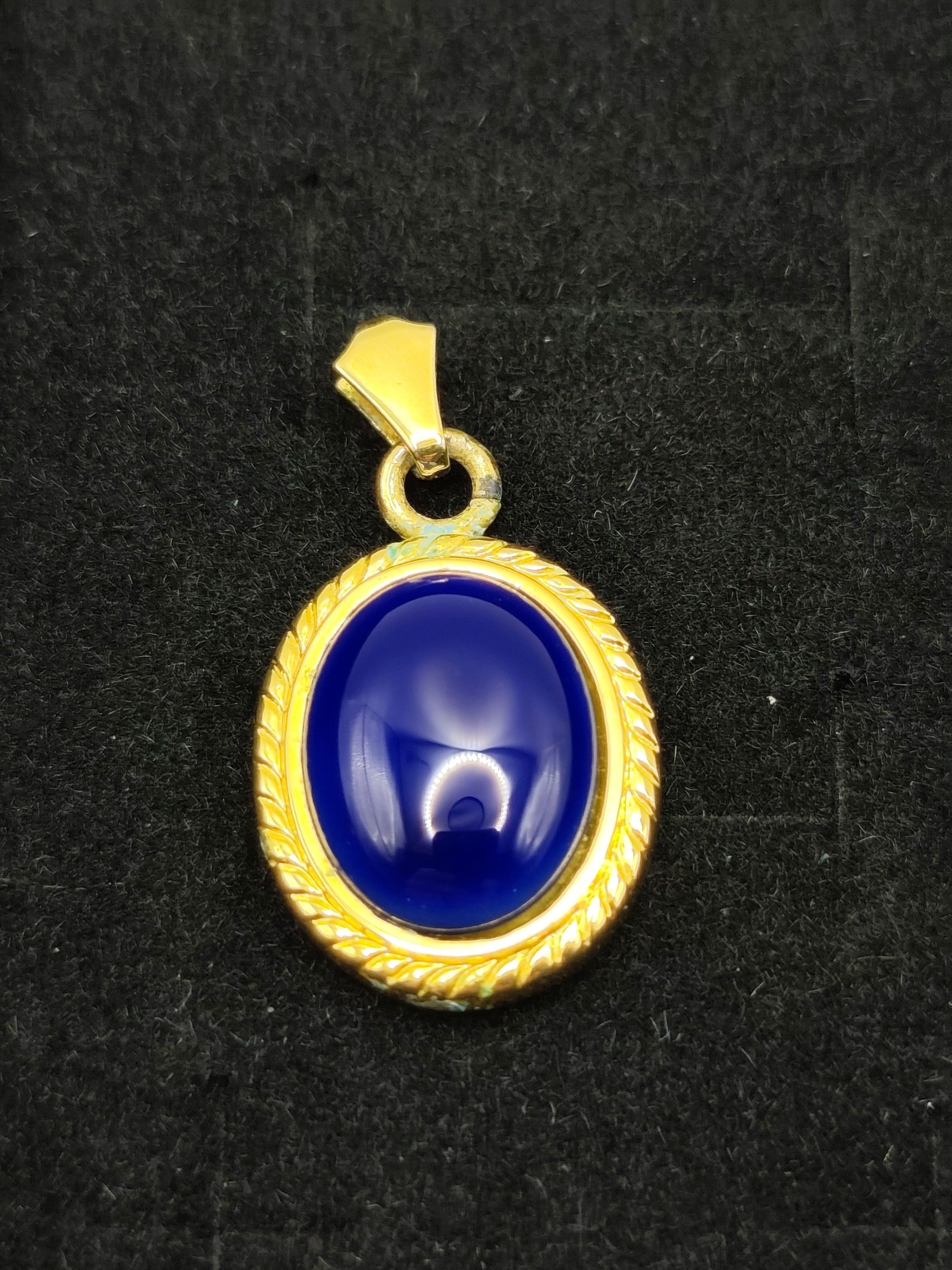 Noritake Blue & Gold Oval Pendant image 2
