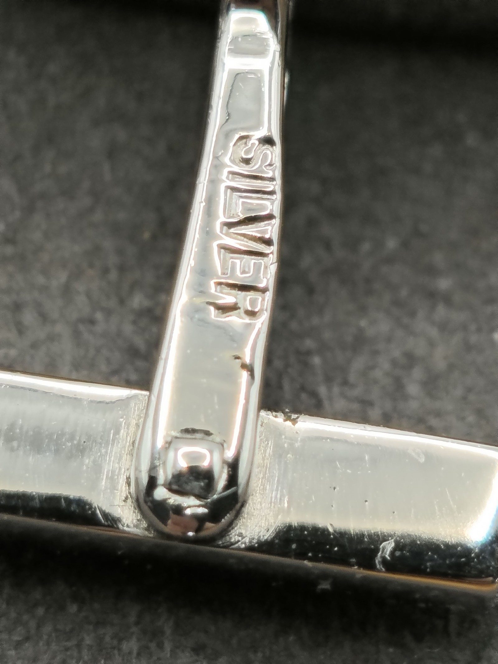 Silver Tone & Blue Opal Men's Rectangular Cufflinks image 8