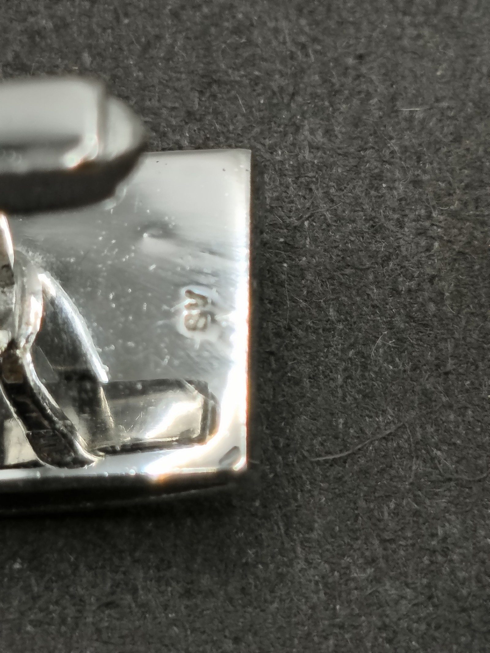 Silver Tone & Blue Opal Men's Rectangular Cufflinks image 9