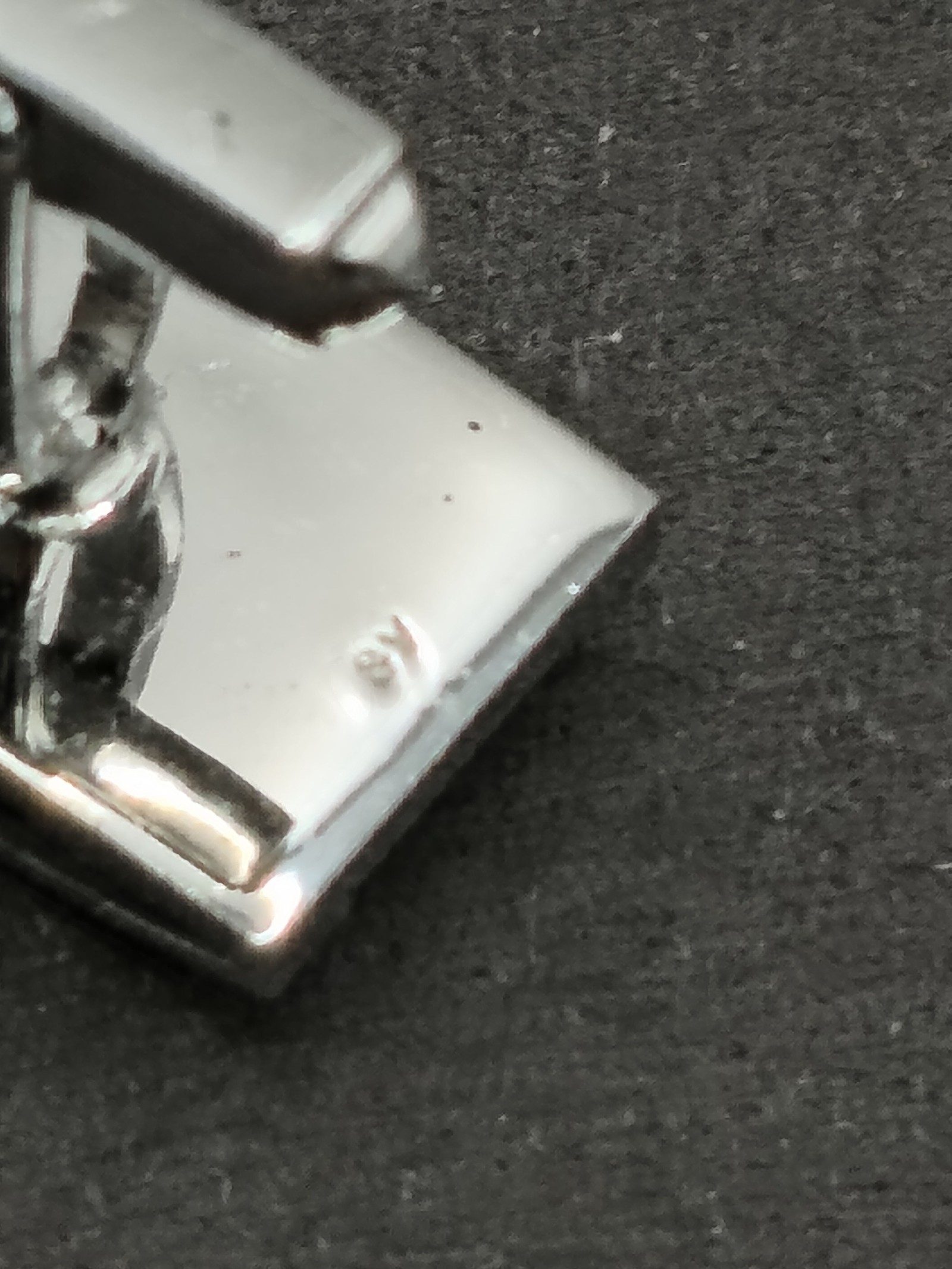 Silver Tone & Blue Opal Men's Rectangular Cufflinks image 10