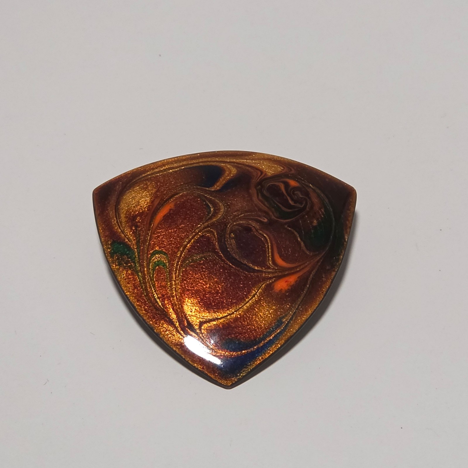 Vintage Brown enameld brooch pin.b5