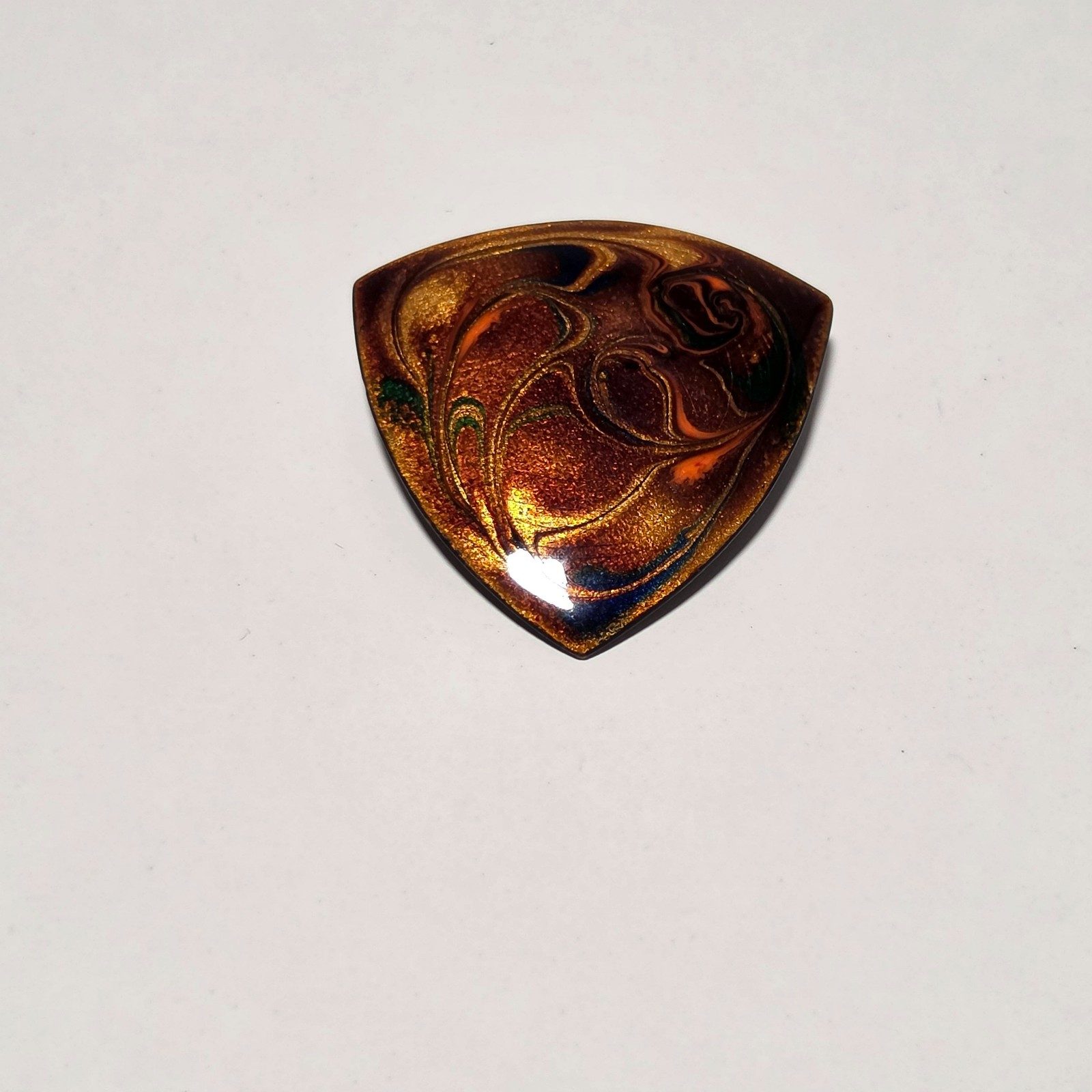 Vintage Brown enameld brooch pin.b5 image 2