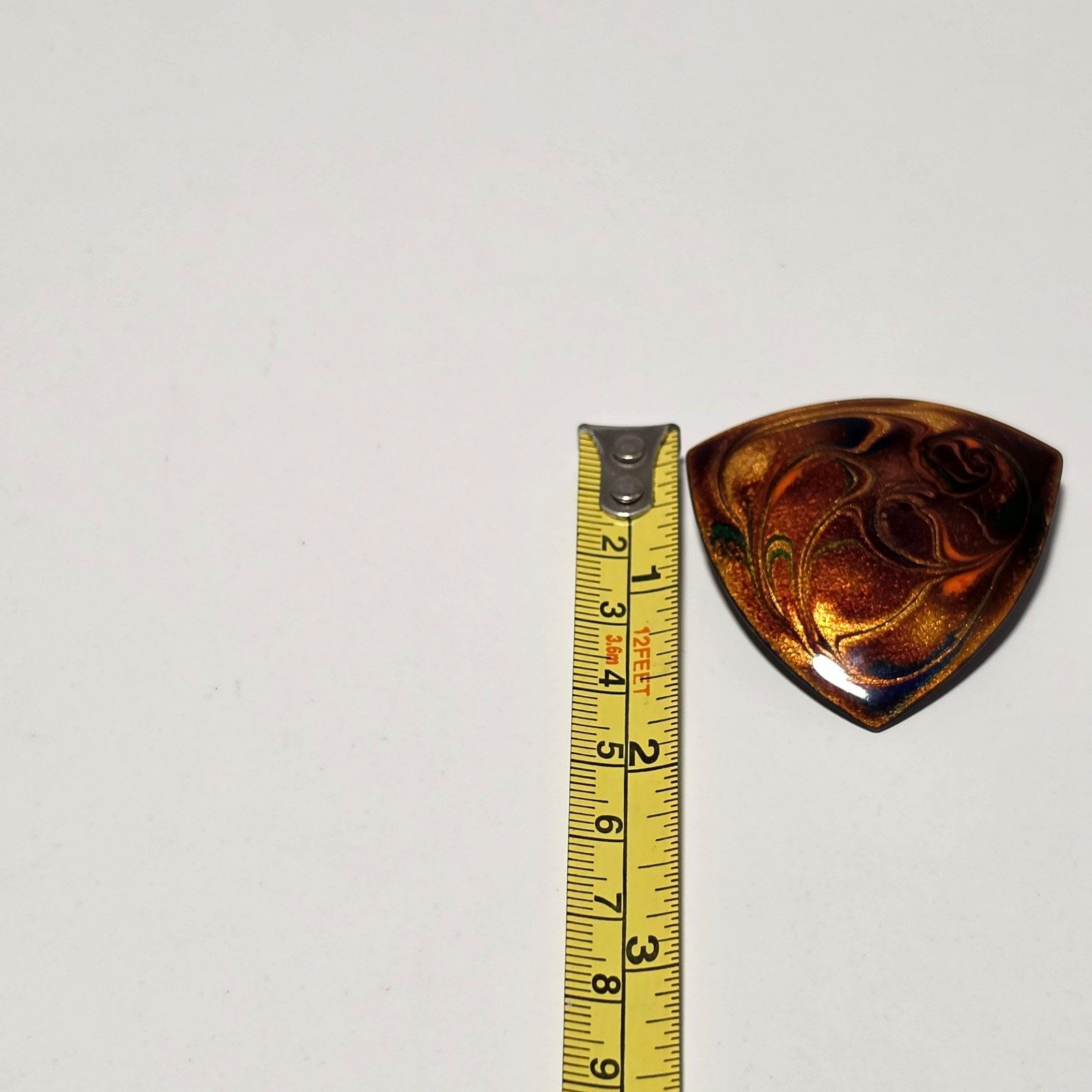 Vintage Brown enameld brooch pin.b5 image 3