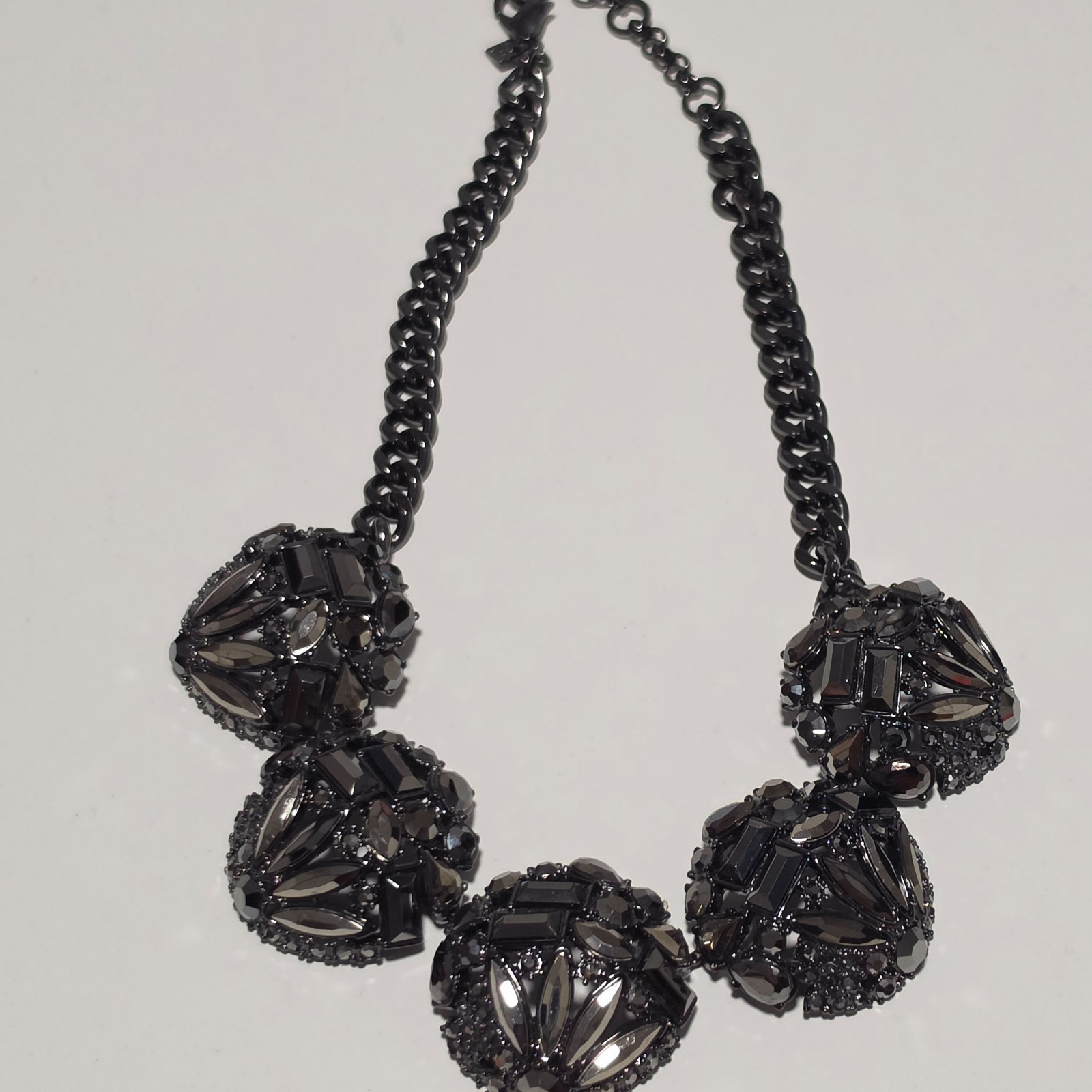 Grayish Crystal Statement Necklace.b5 image 3