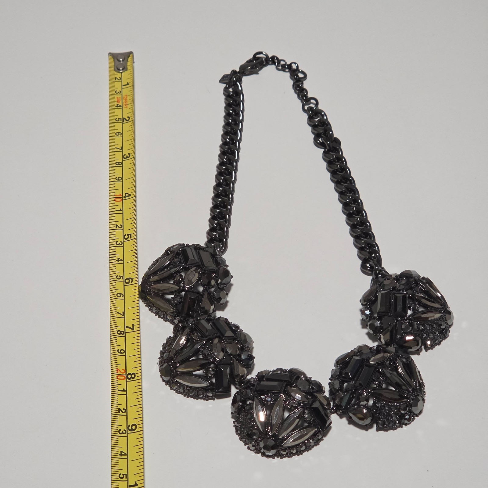 Grayish Crystal Statement Necklace.b5 image 5