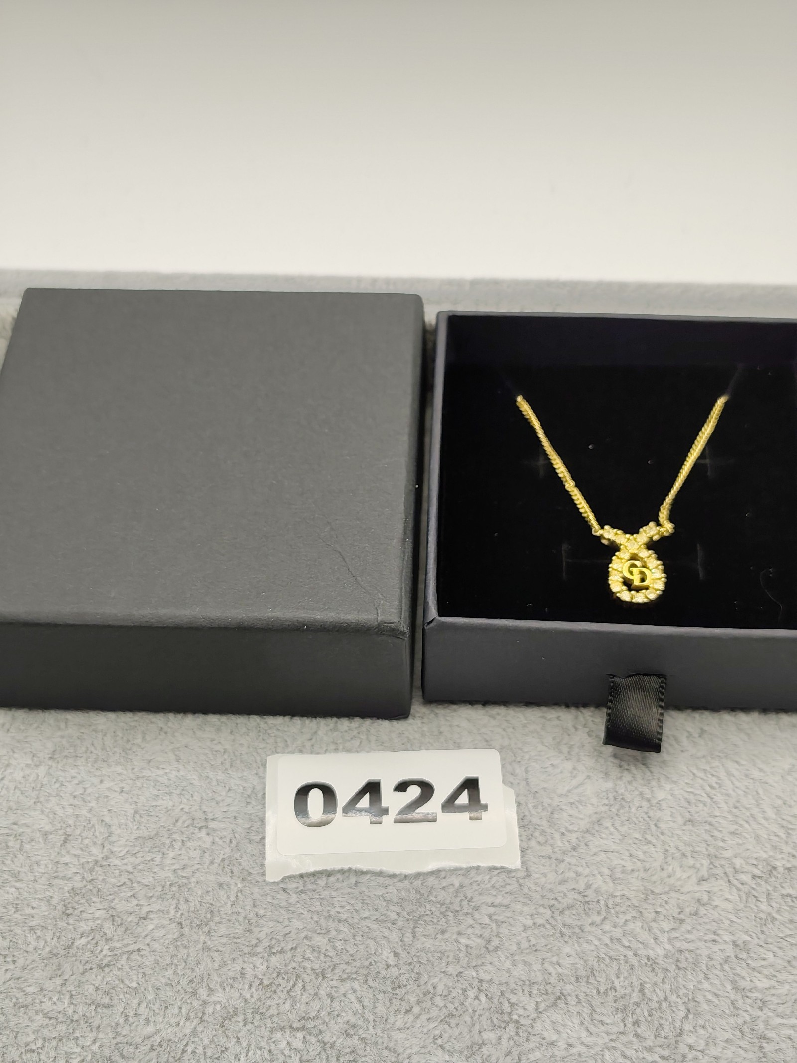 Gold Tone Crystal CD Pendant Necklace Women Other Size
