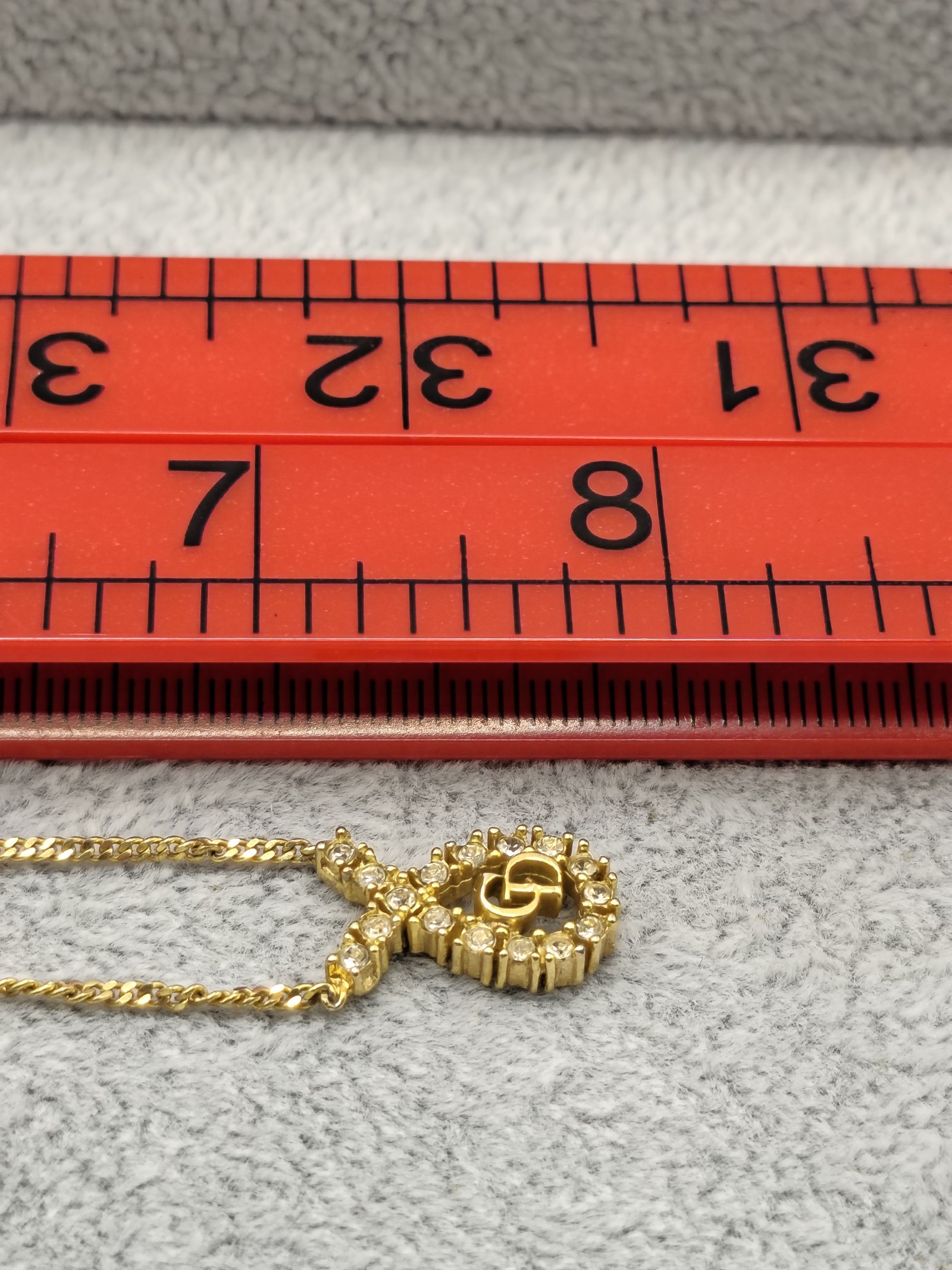 Gold Tone Crystal CD Pendant Necklace Women Other Size image 8