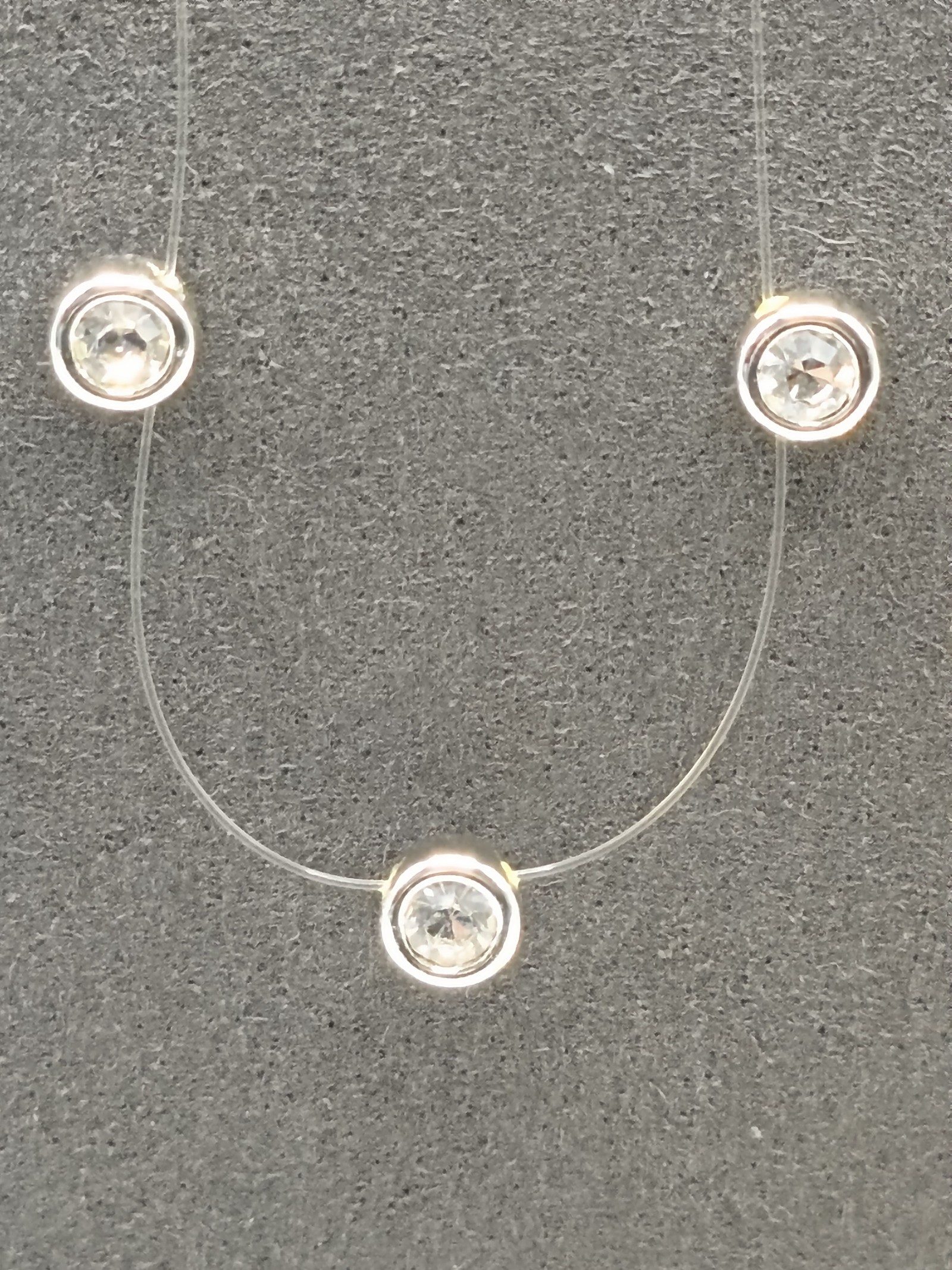 Monet Silver Necklace with Crystal Charms Other Size image 3