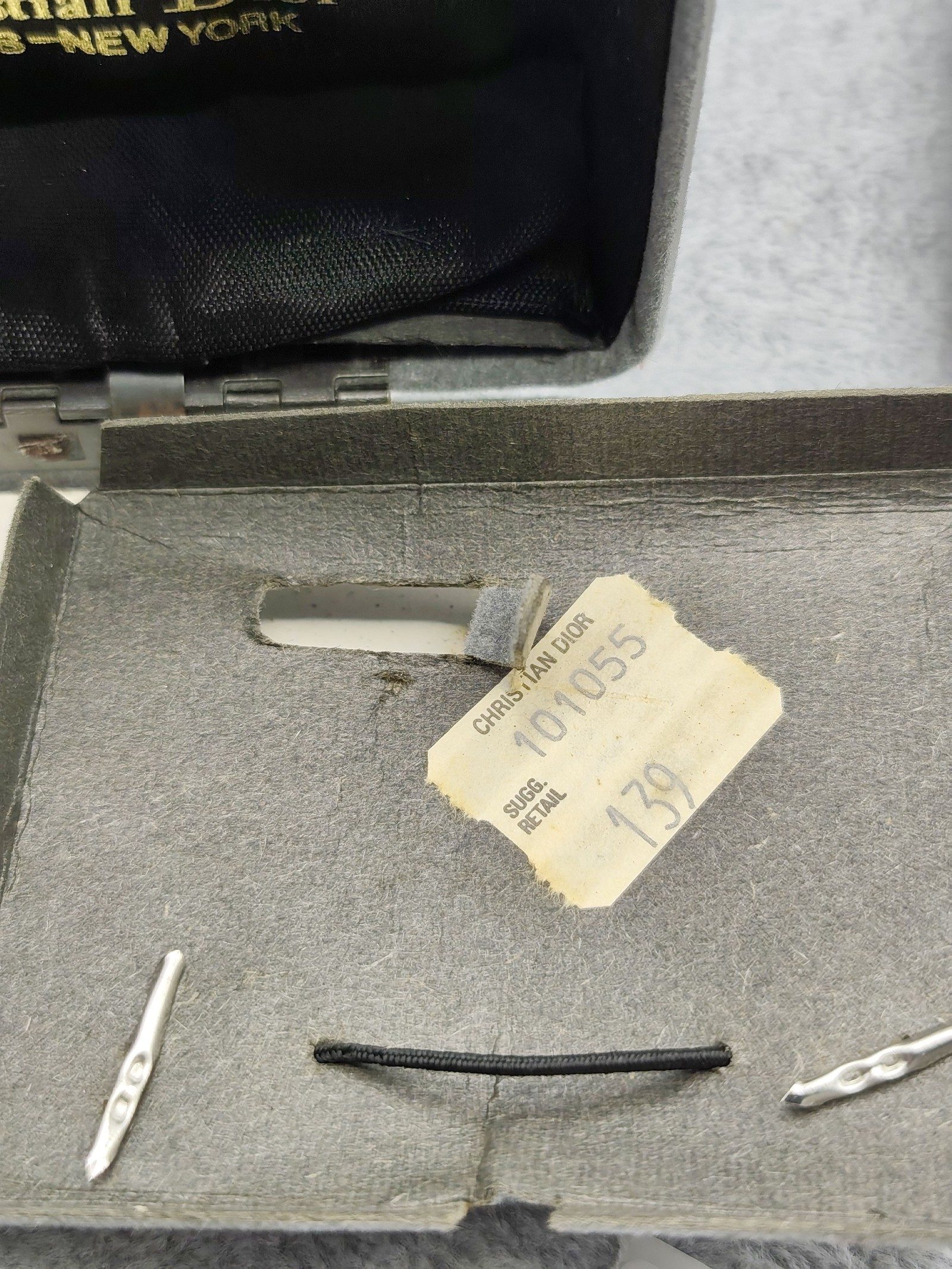 Christian Dior Gold & Black Cufflinks & Tie Clip Set Other image 4