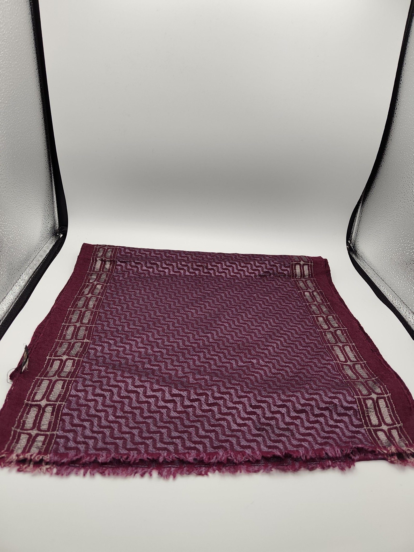 DAKS Burgundy Patterned Unisex Scarf Other