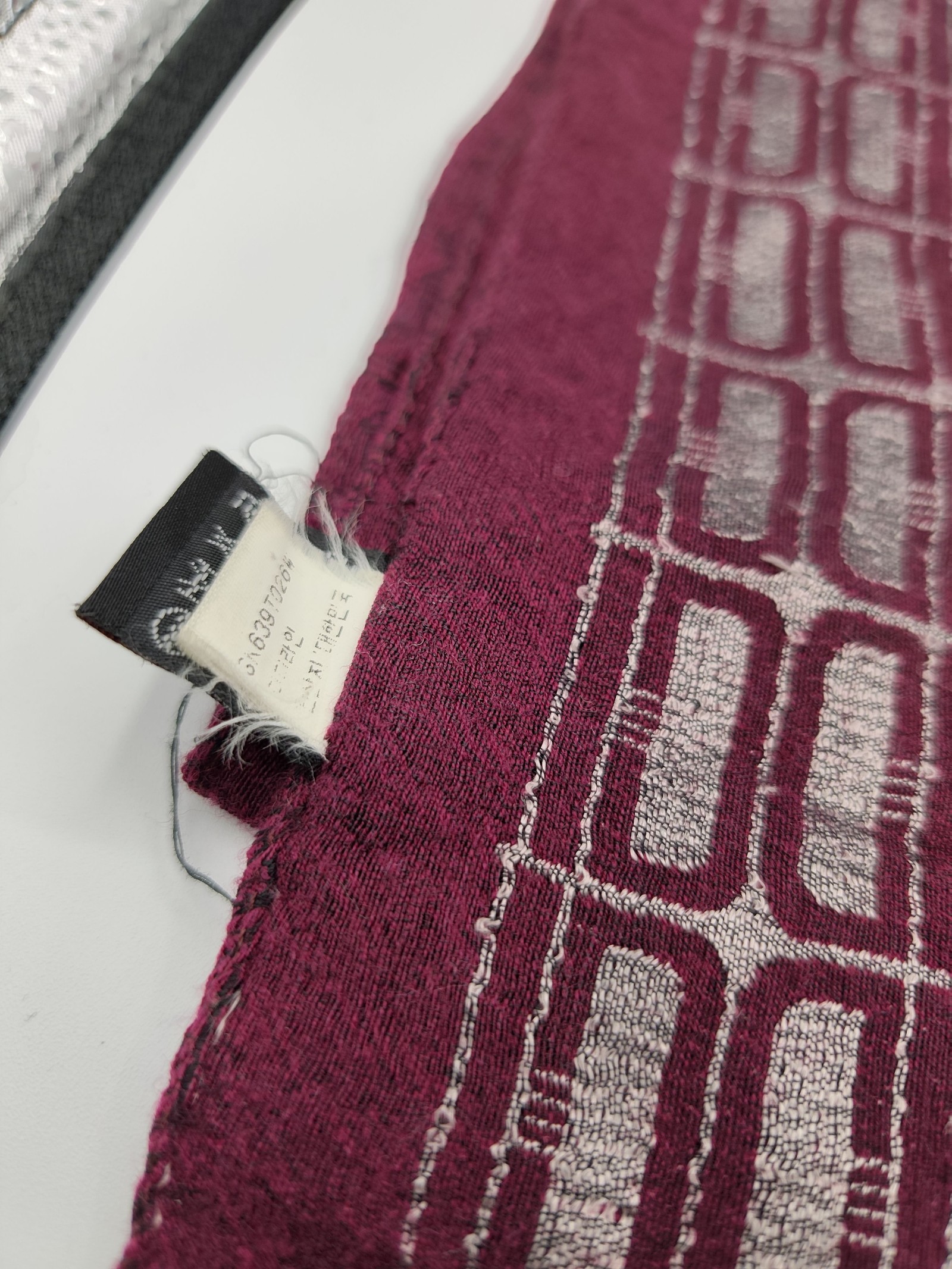 DAKS Burgundy Patterned Unisex Scarf Other image 3