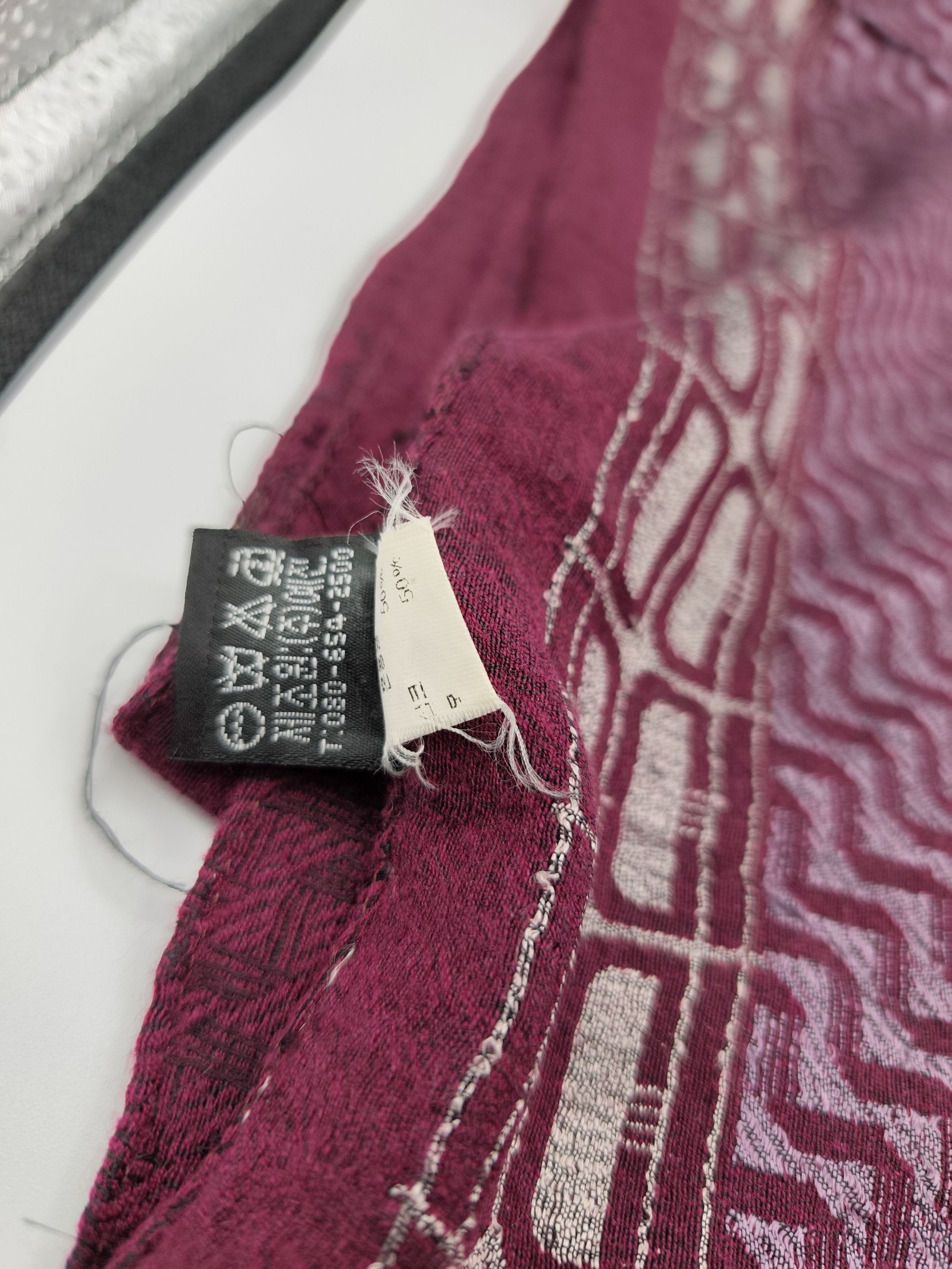 DAKS Burgundy Patterned Unisex Scarf Other image 4