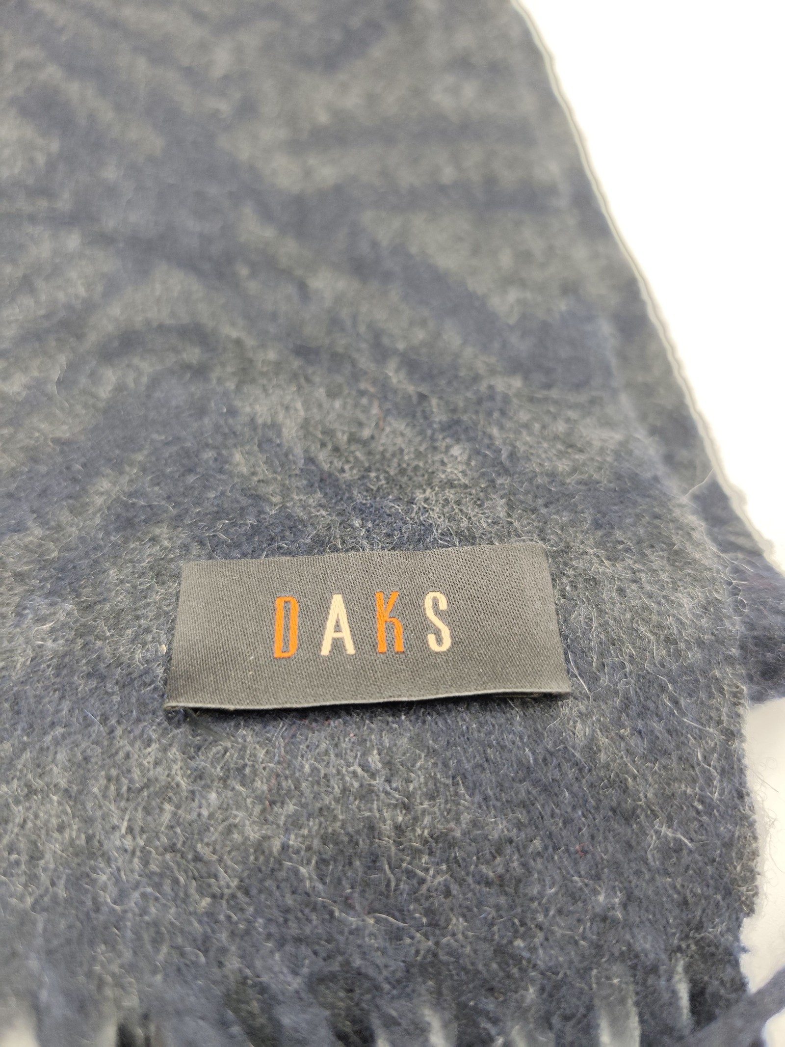 DAKS Navy Blue Wool & Cashmere Scarf Unisex image 2