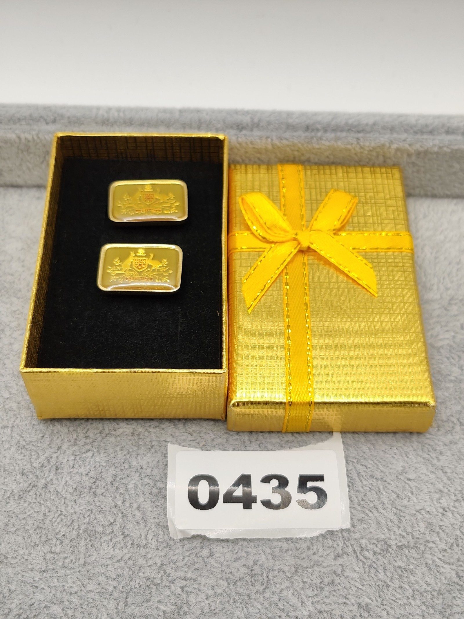 Australia Gold Tone Rectangular Cufflinks Set Men