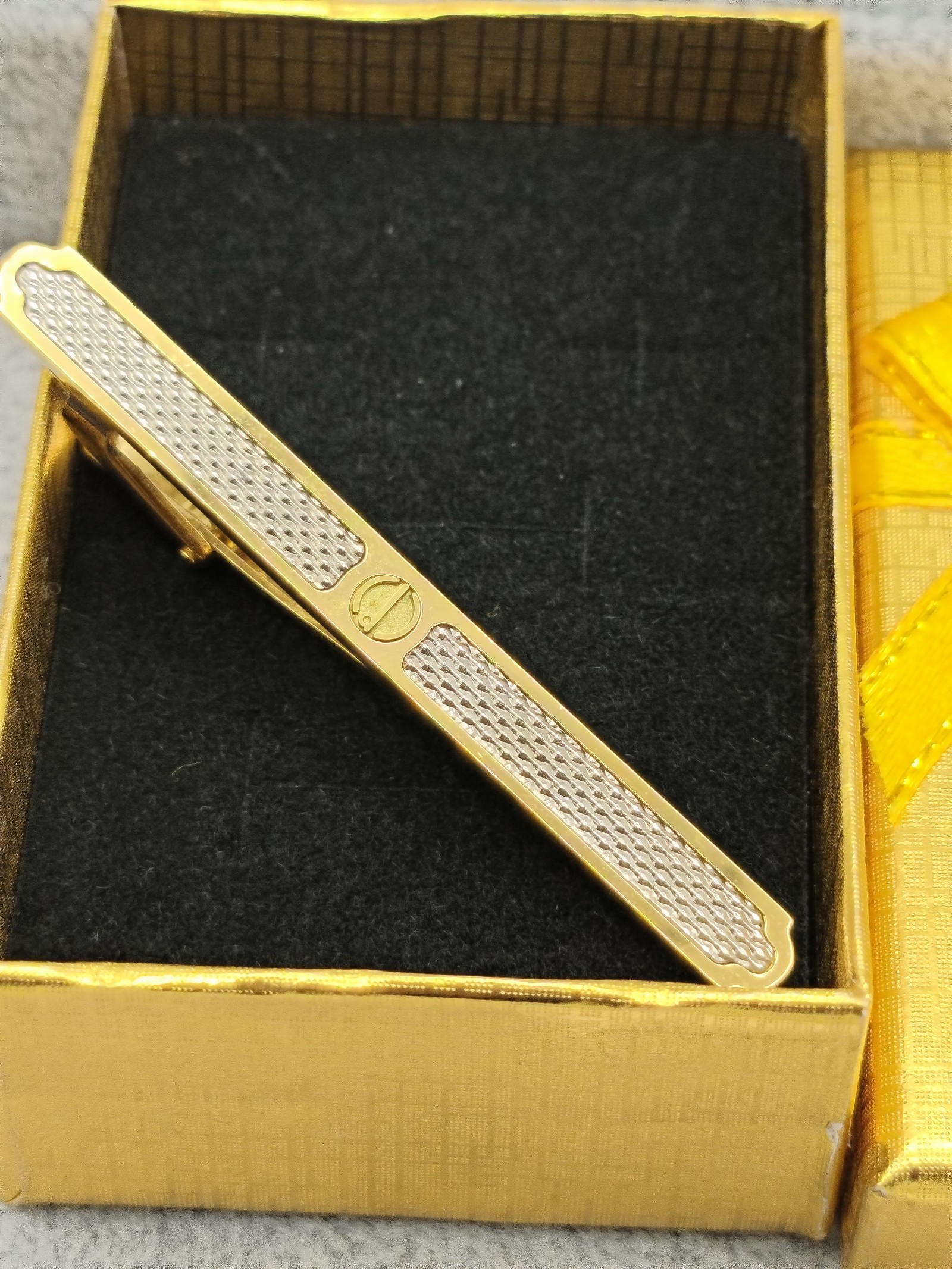 Dunhill Gold & Silver Tone Textured Tie Clip Men image 2