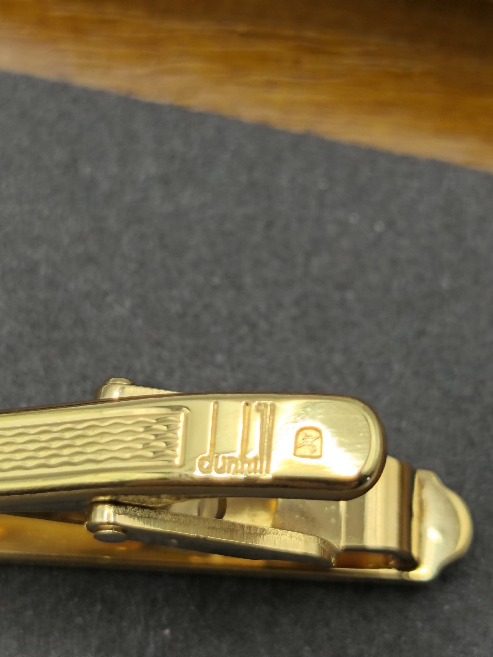 Dunhill Gold & Silver Tone Textured Tie Clip Men image 3