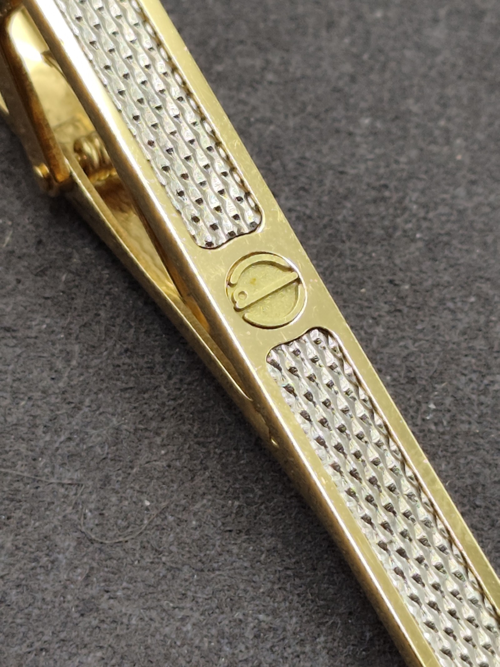 Dunhill Gold & Silver Tone Textured Tie Clip Men image 6