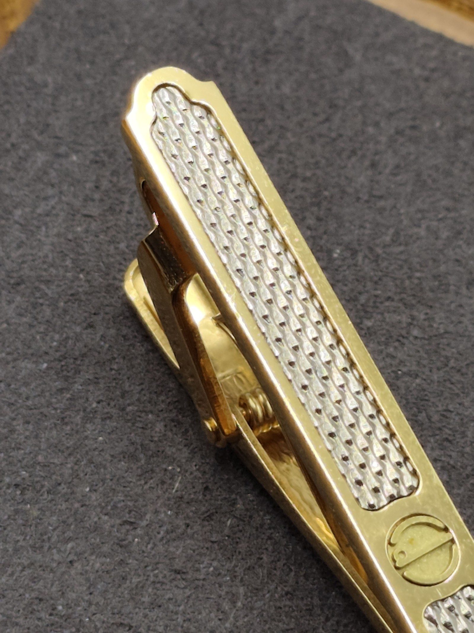 Dunhill Gold & Silver Tone Textured Tie Clip Men image 7