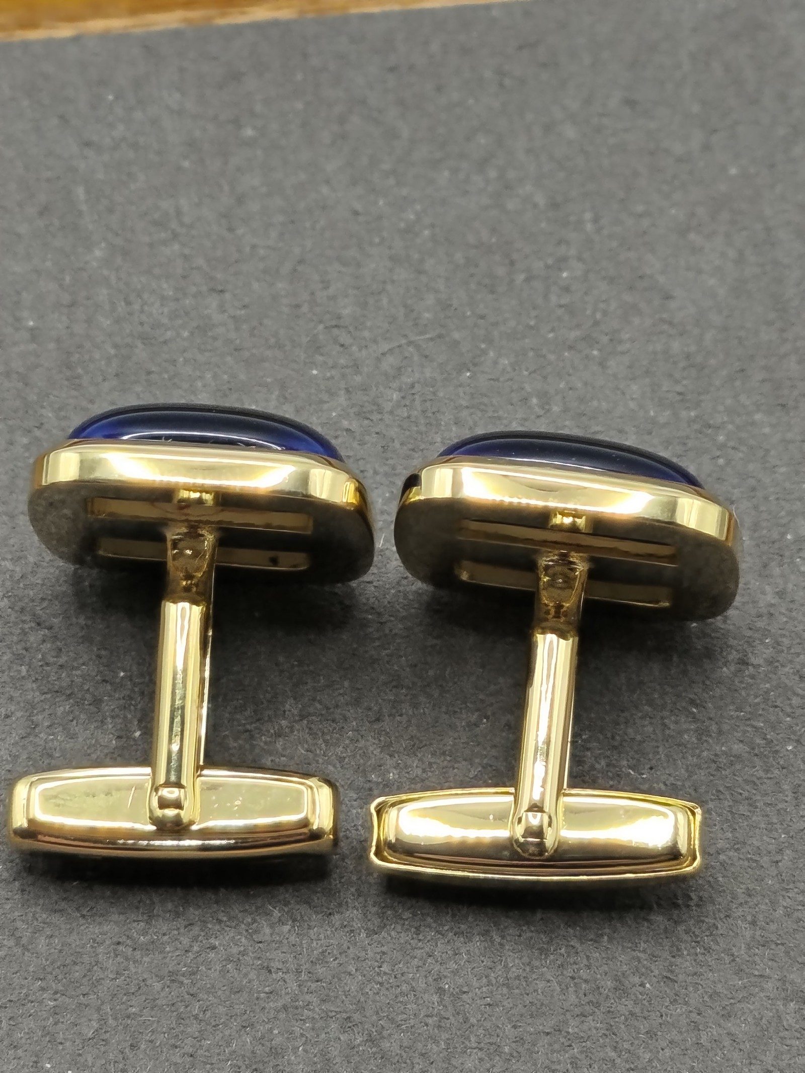 Okura China Gold & Navy Blue Men's Cufflinks & Tie Clip Set Other image 9