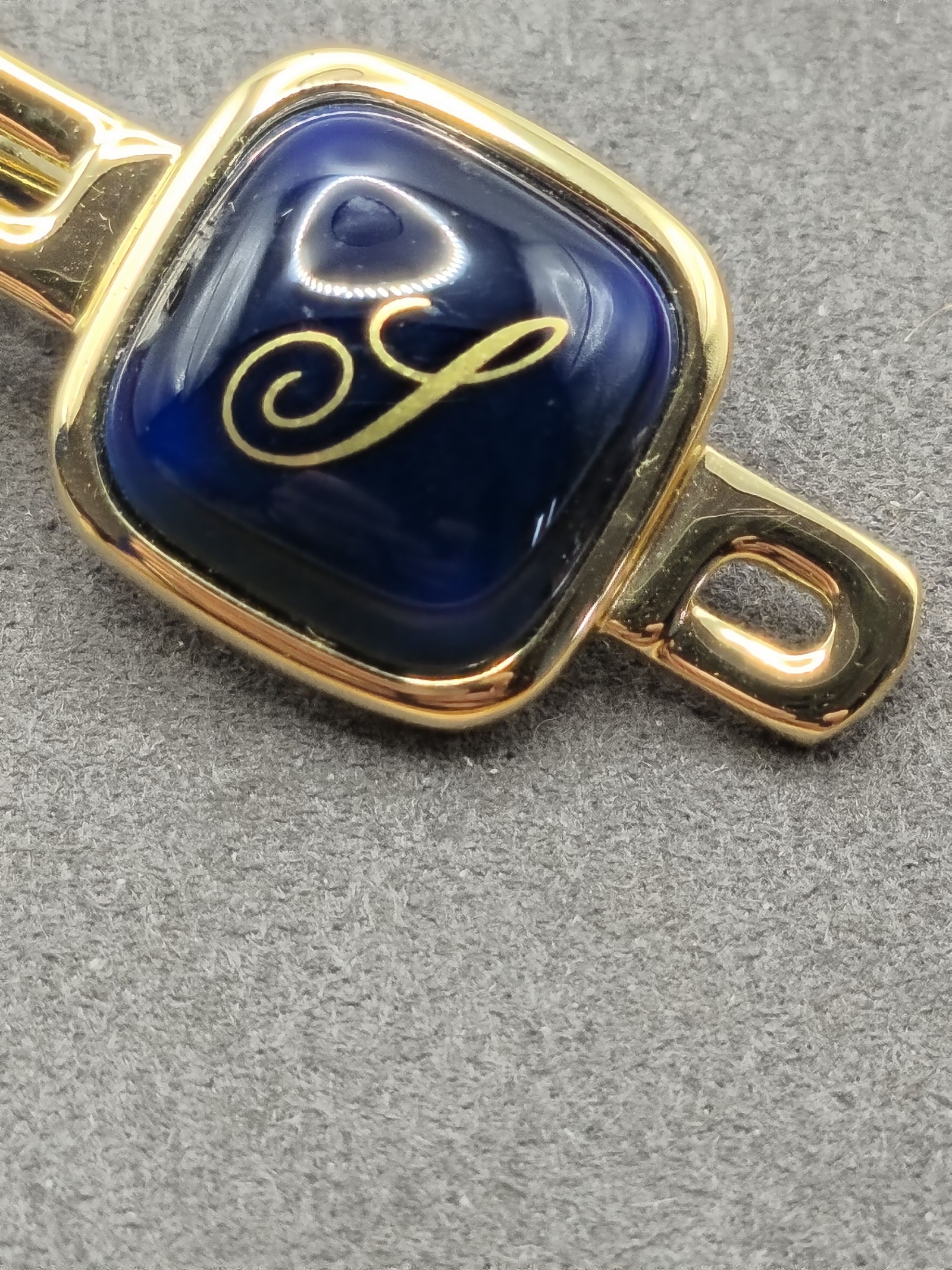 Okura China Gold & Navy Blue Men's Cufflinks & Tie Clip Set Other image 10