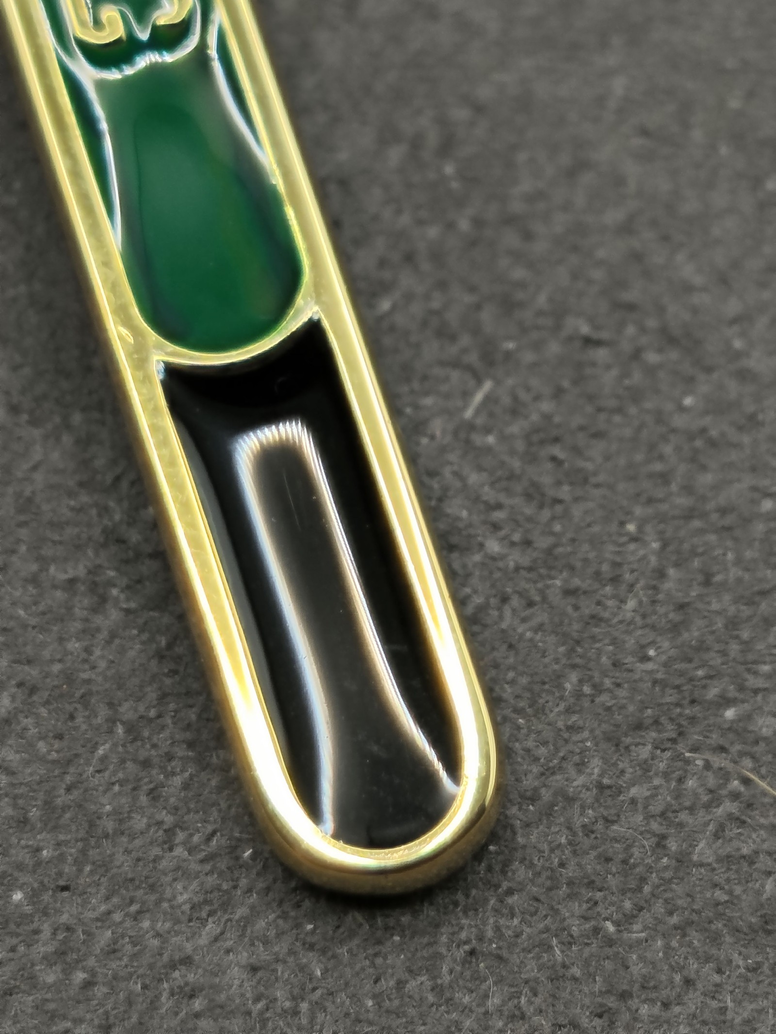 Givenchy Black & Green Enamel Tie Clip Men with Velvet Case image 6