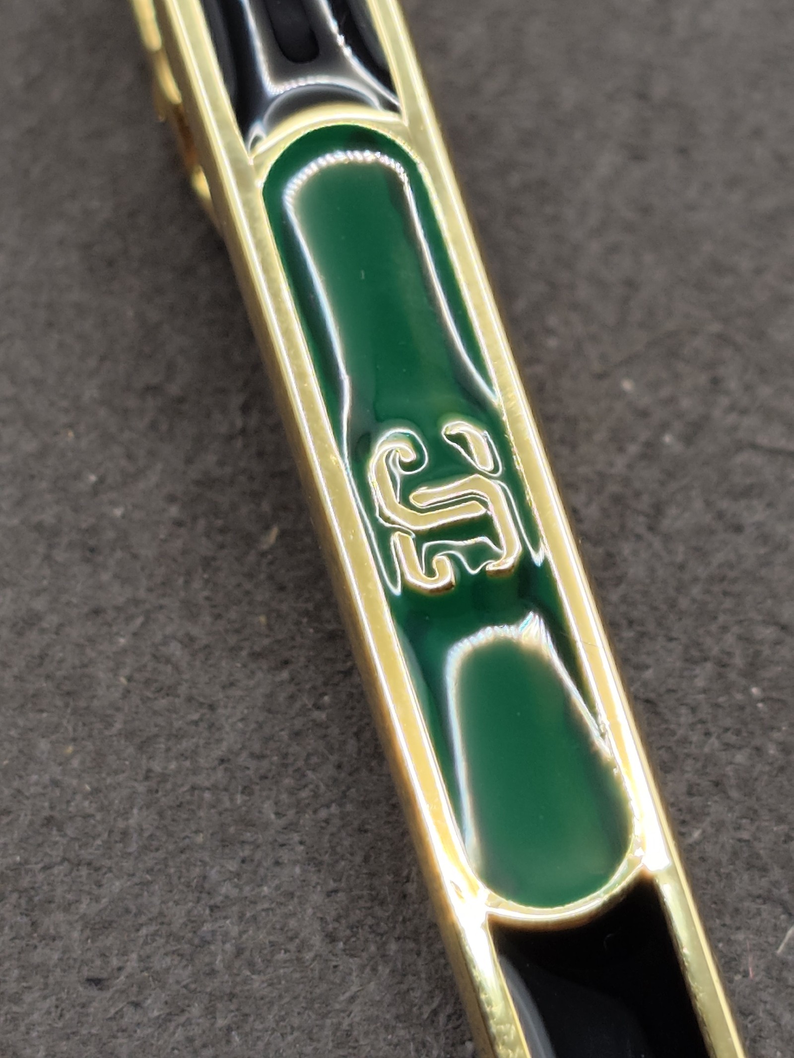 Givenchy Black & Green Enamel Tie Clip Men with Velvet Case image 7