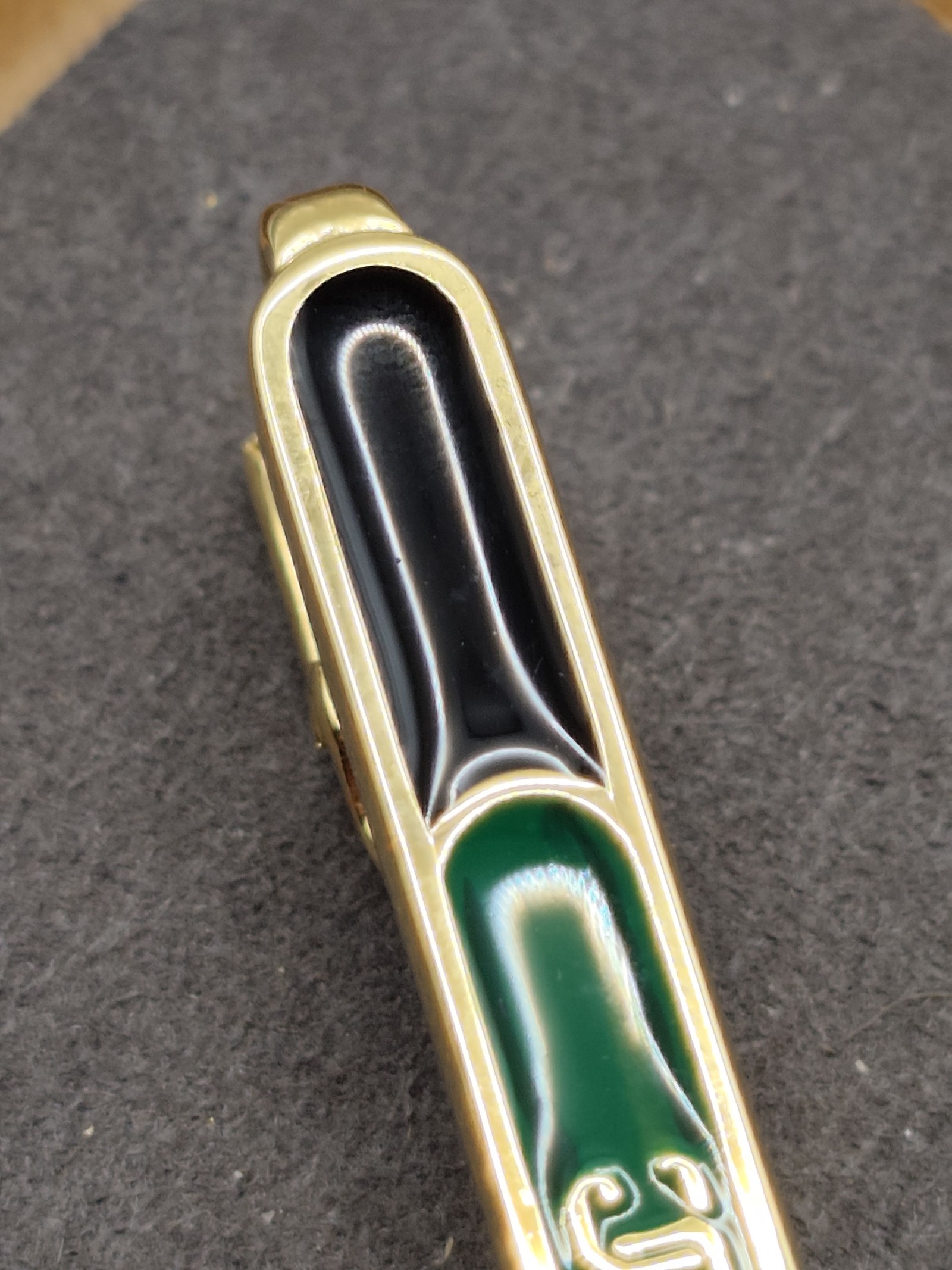 Givenchy Black & Green Enamel Tie Clip Men with Velvet Case image 8