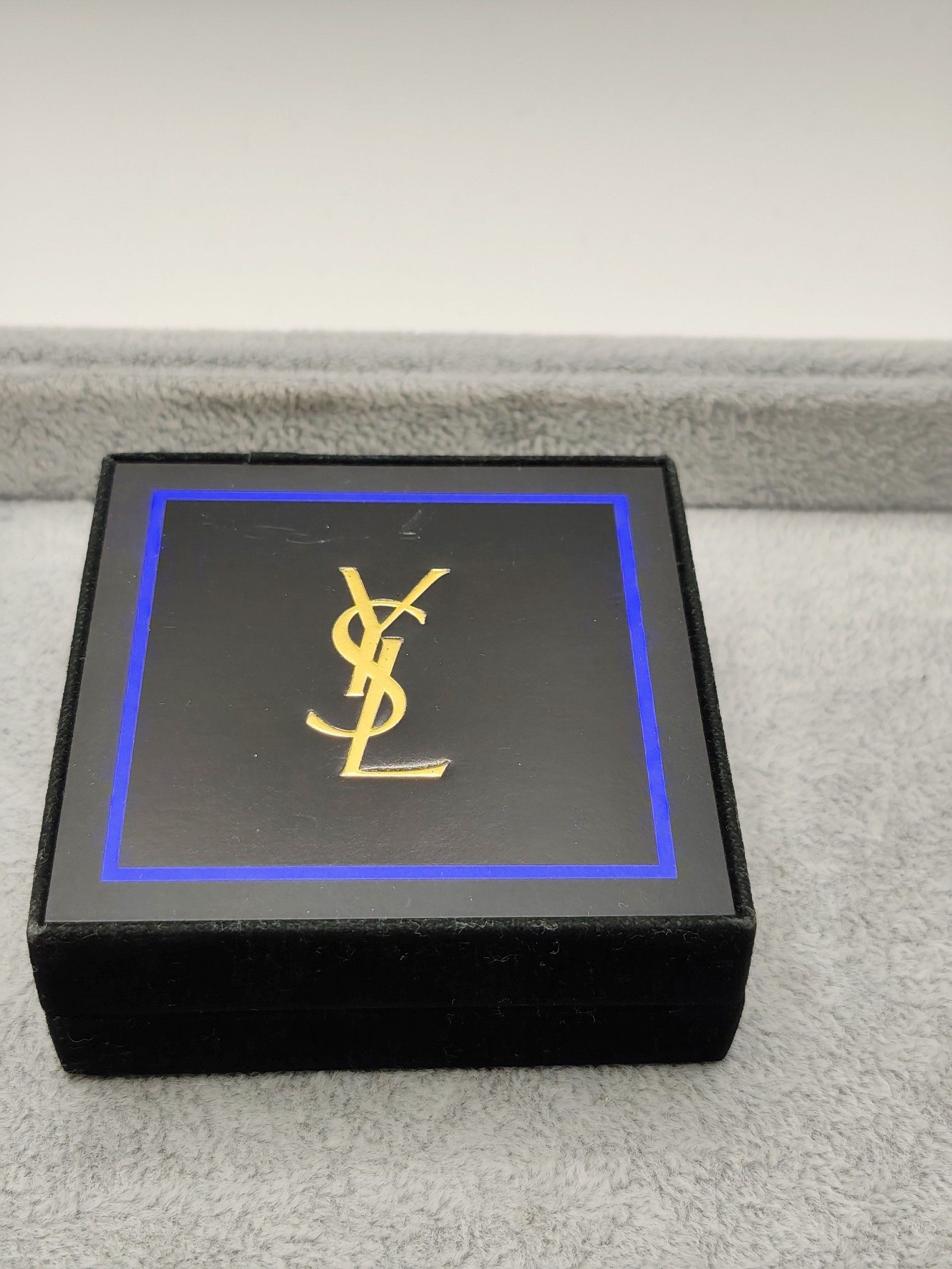 Yves Saint Laurent Men Silver & Gold Tie Clip with Box image 3