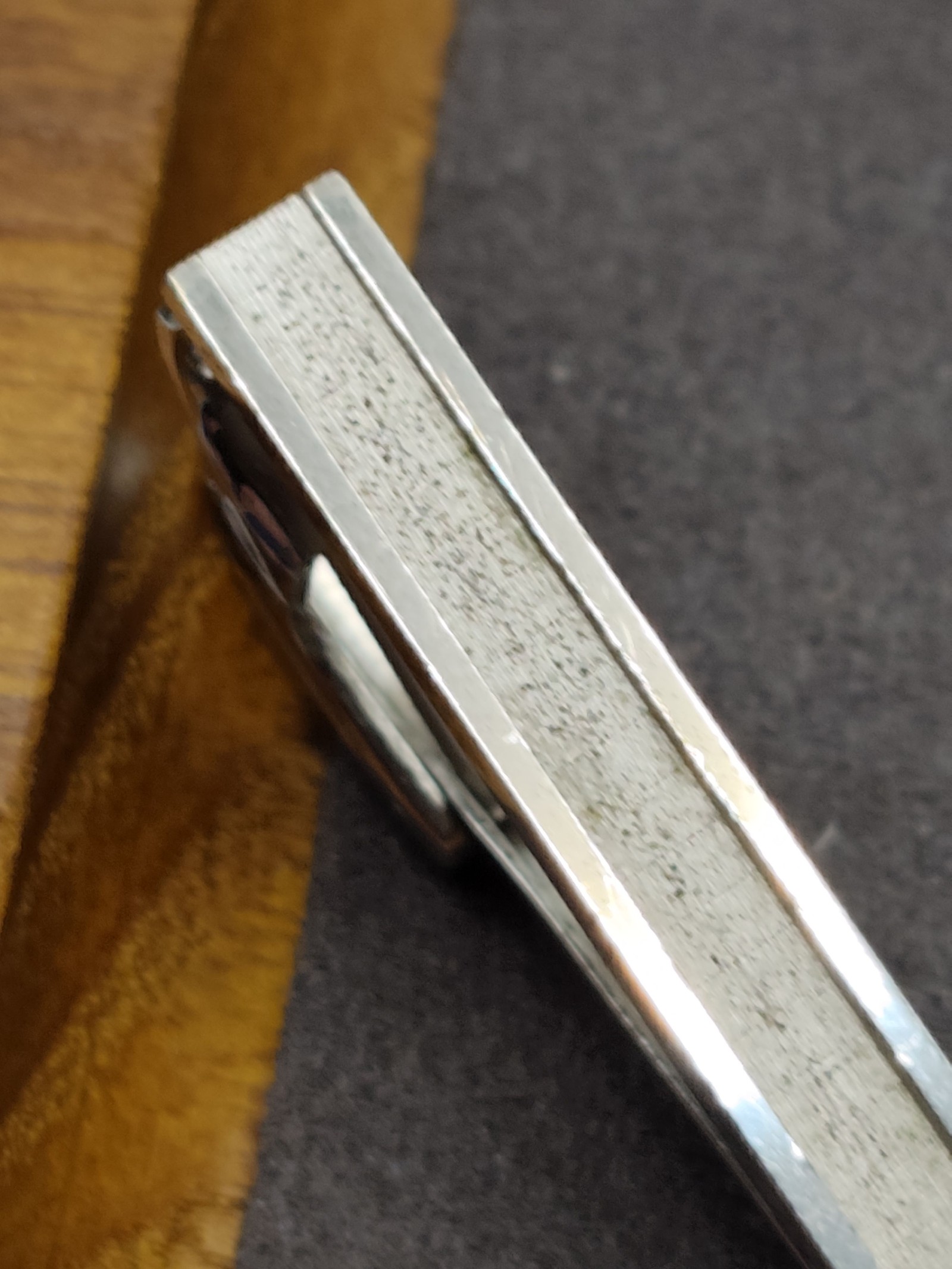 Yves Saint Laurent Men Silver & Gold Tie Clip with Box image 7