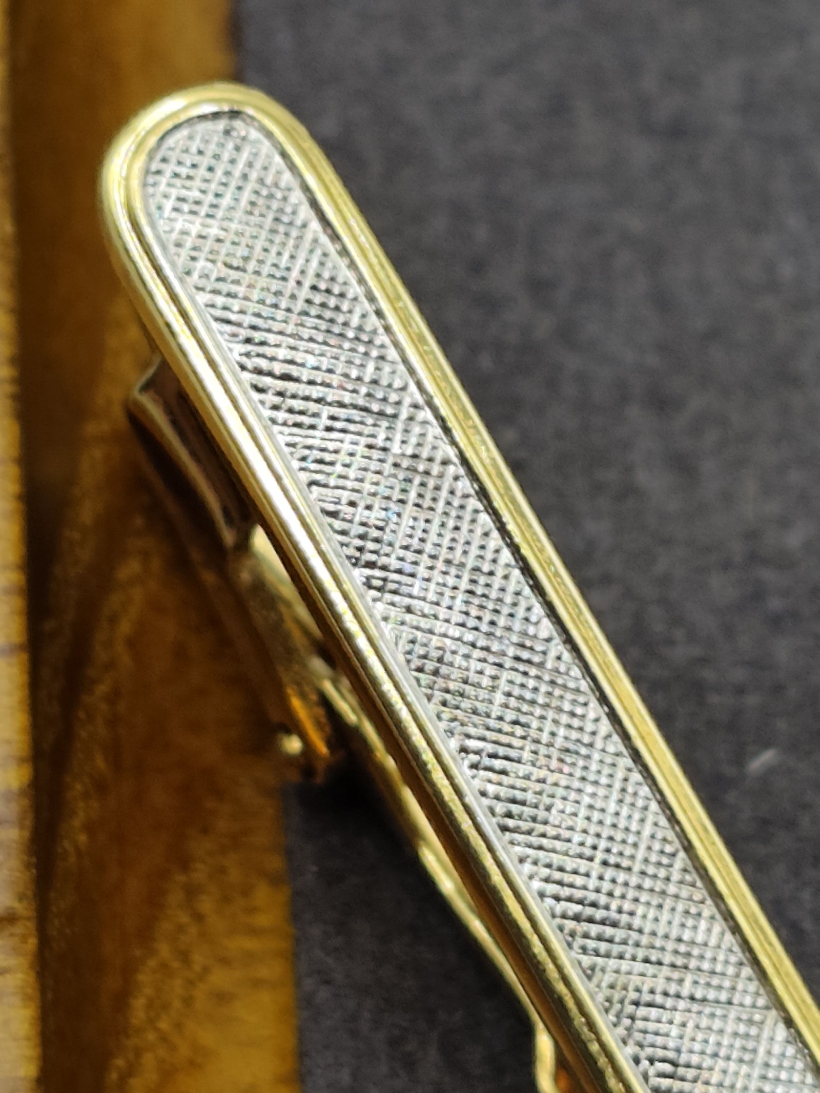Christian Dior Men Gold & Silver Tone Tie Clip with Box Other image 7