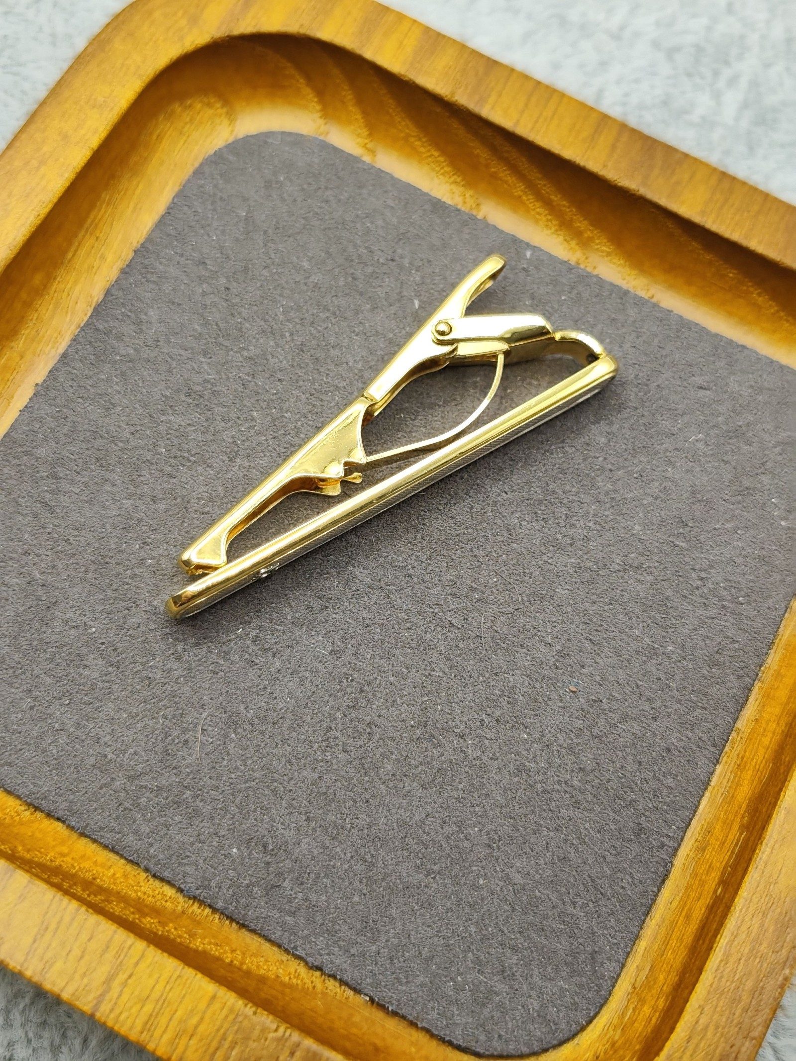 Christian Dior Men Gold & Silver Tone Tie Clip with Box Other image 10