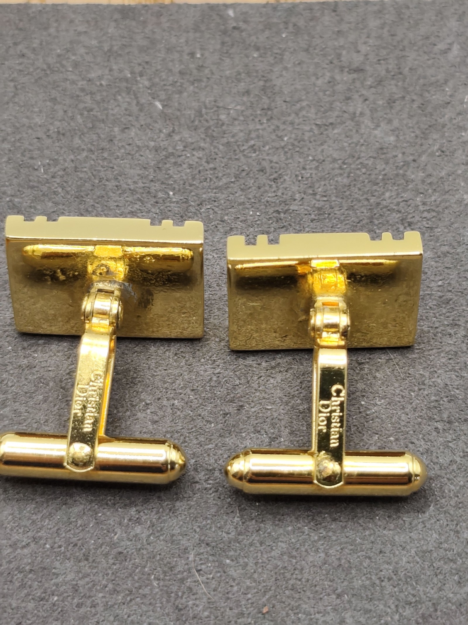 Christian Dior Gold Plated Logo Cufflinks with Presentation Box Other image 7